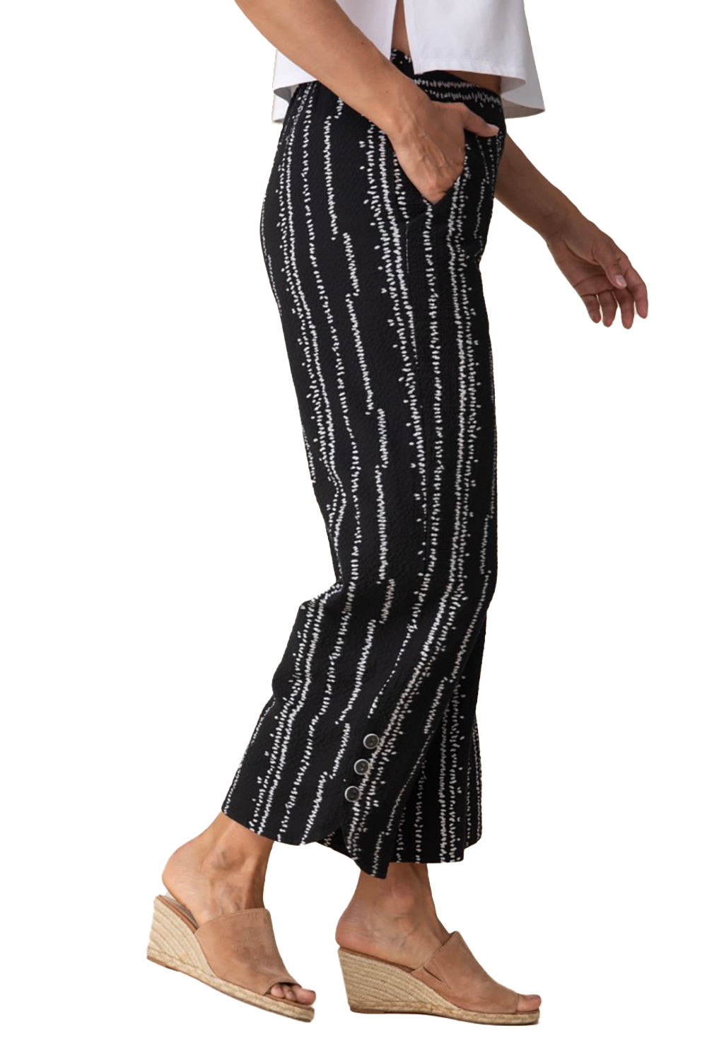 Womens Habitat Habitat Crinkle Crepe Tulip Hem Crop Women's Pants Black Black