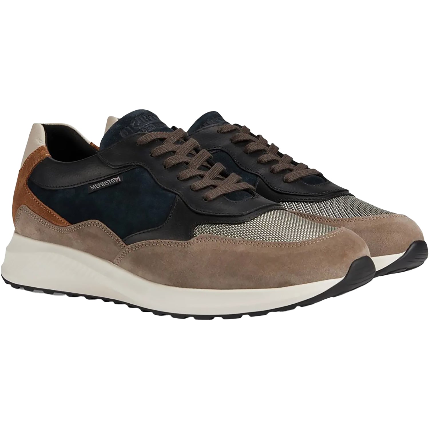 Mens Mephisto Mephisto Driss 3660-1550 Men's Lace Up Shoes Warm Grey/Black Warm Grey/Black