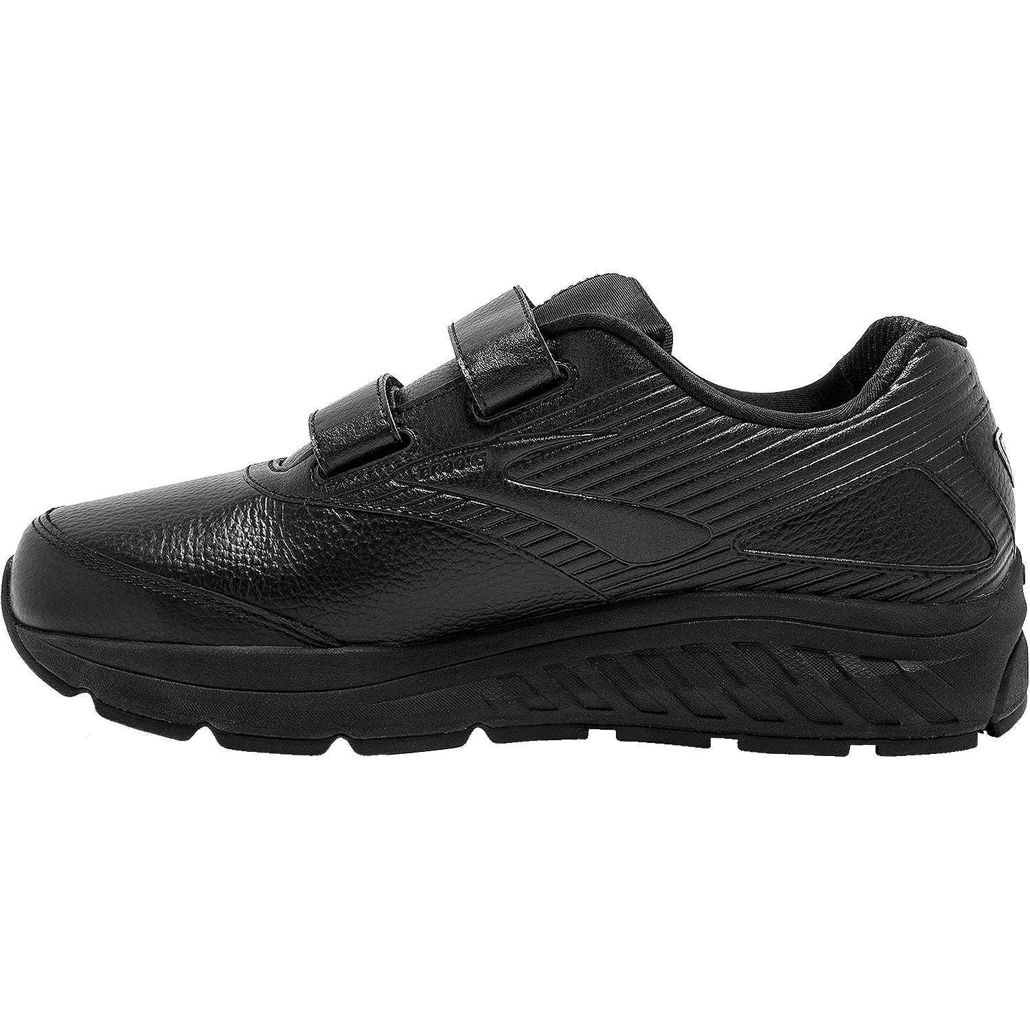 Mens Brooks Brooks Addiction Walker V-Strap Men's Walking Shoes Black Leather Black Leather