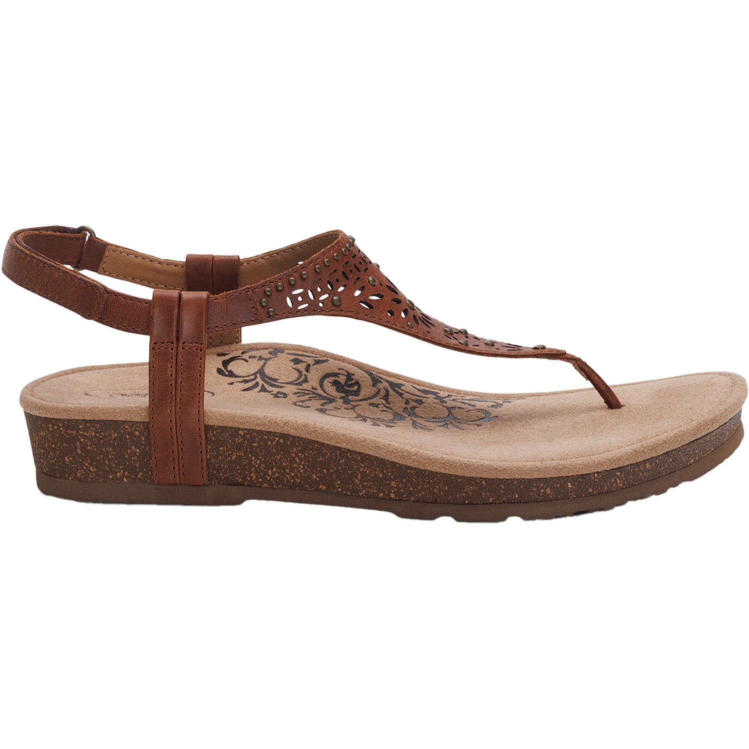 Womens Aetrex Aetrex Evelyn Women's Sandals Thong Sandals Walnut Leather Walnut Leather
