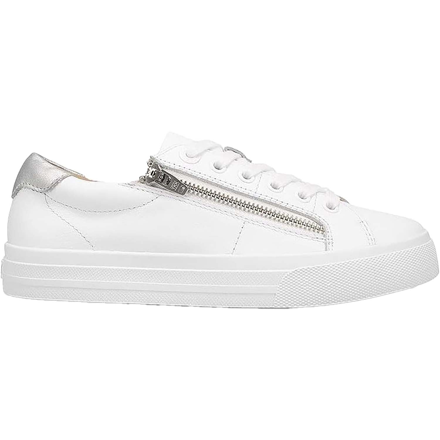 Womens Taos Taos Z Soul Lux Women's Sneakers White/Silver Leather White/Silver Leather
