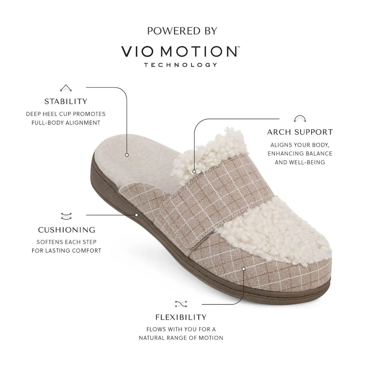 Womens Vionic Women's Vionic Gemma II Black Flannel Black Flannel