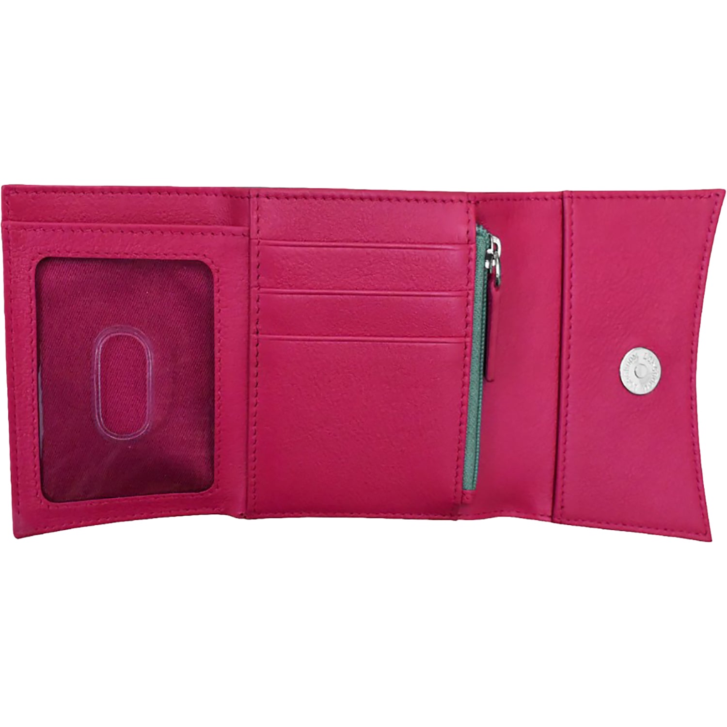 Ili new york ili New York Two Tone Pocket Wallet Handbag Indian Pink/Turquoise Indian Pink/Turquoise