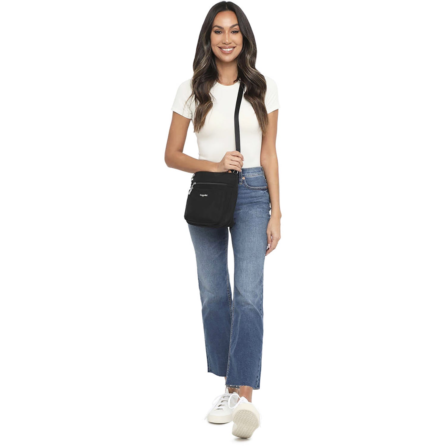 Womens Baggallini Baggallini Modern Pocket Crossbody Black Nylon Black Nylon