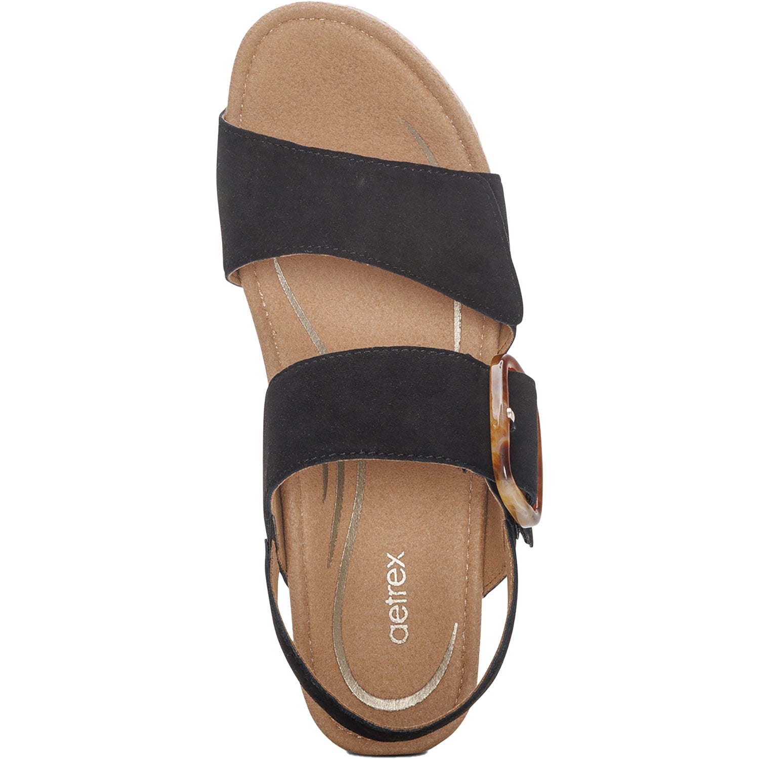 Womens Aetrex Aetrex Ashley Women's Sandals Black Leather Black Leather