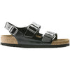 Unisex Birkenstock Birkenstock Milano Soft Footbed Unisex Sandals Black Amalfi Leather Black Amalfi Leather