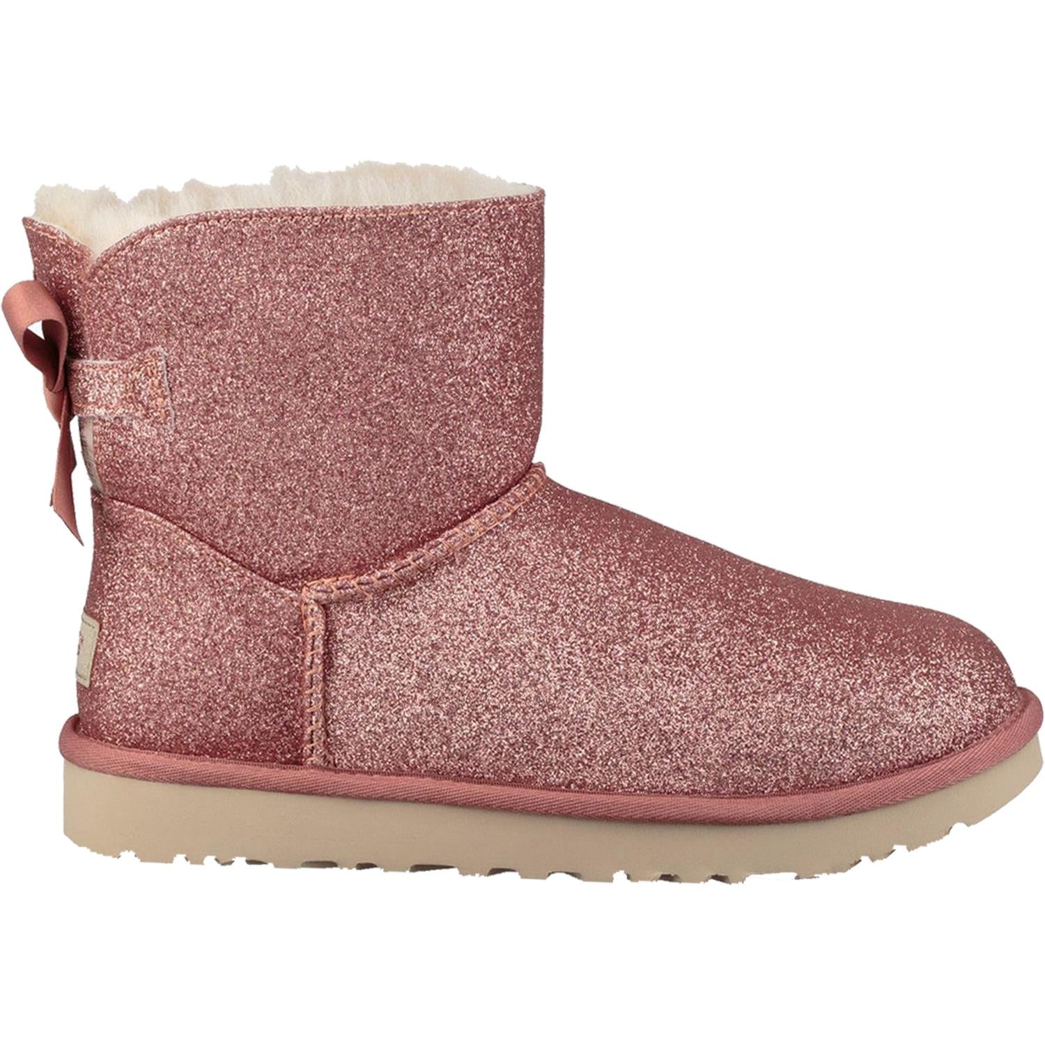 靴 UGG MINI BAILEY BOW SPARKLE JP25 USA8 Women's UGG Mini Bailey Bow Sparkle Pink Textile – Footwear etc.