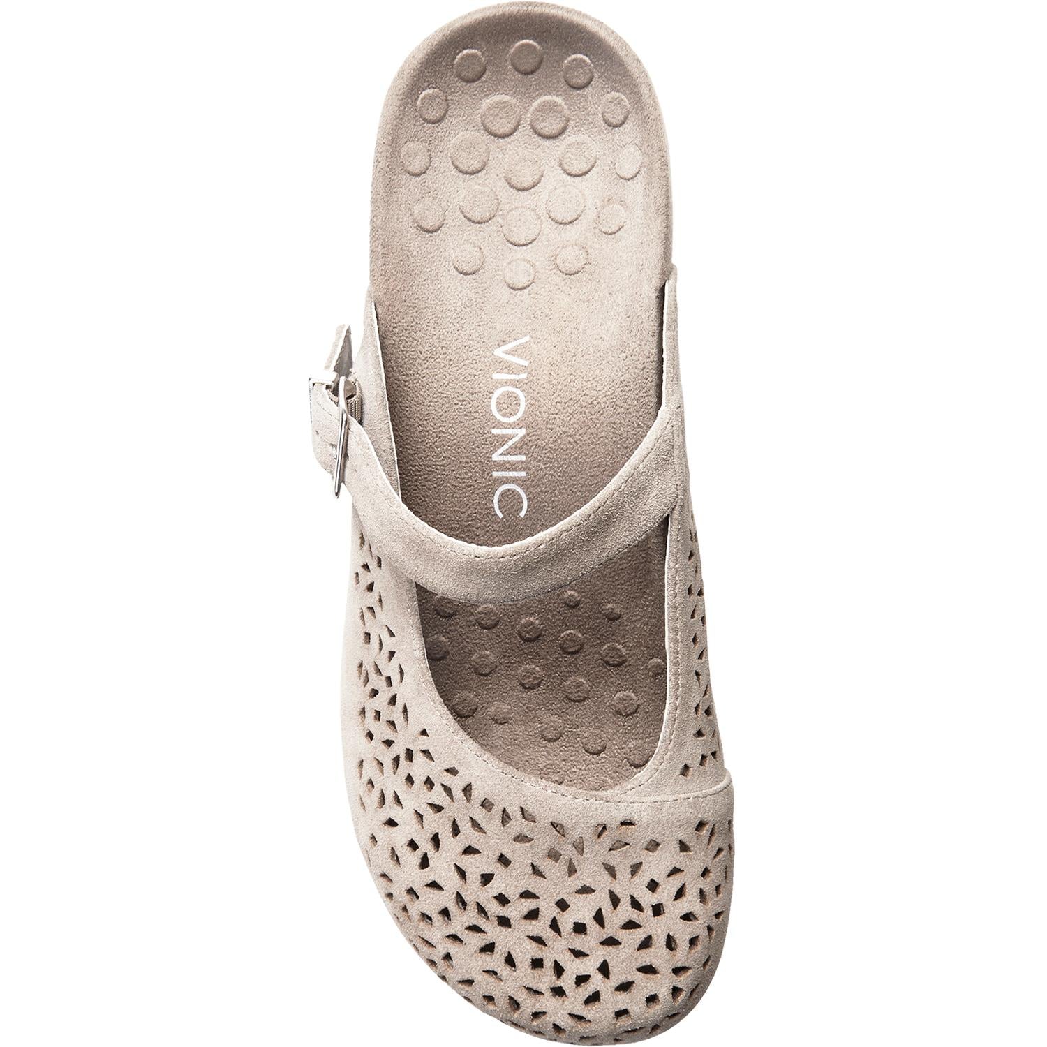 Womens Vionic Vionic Lidia Women's Slip On Mules Grey Leather Grey Leather