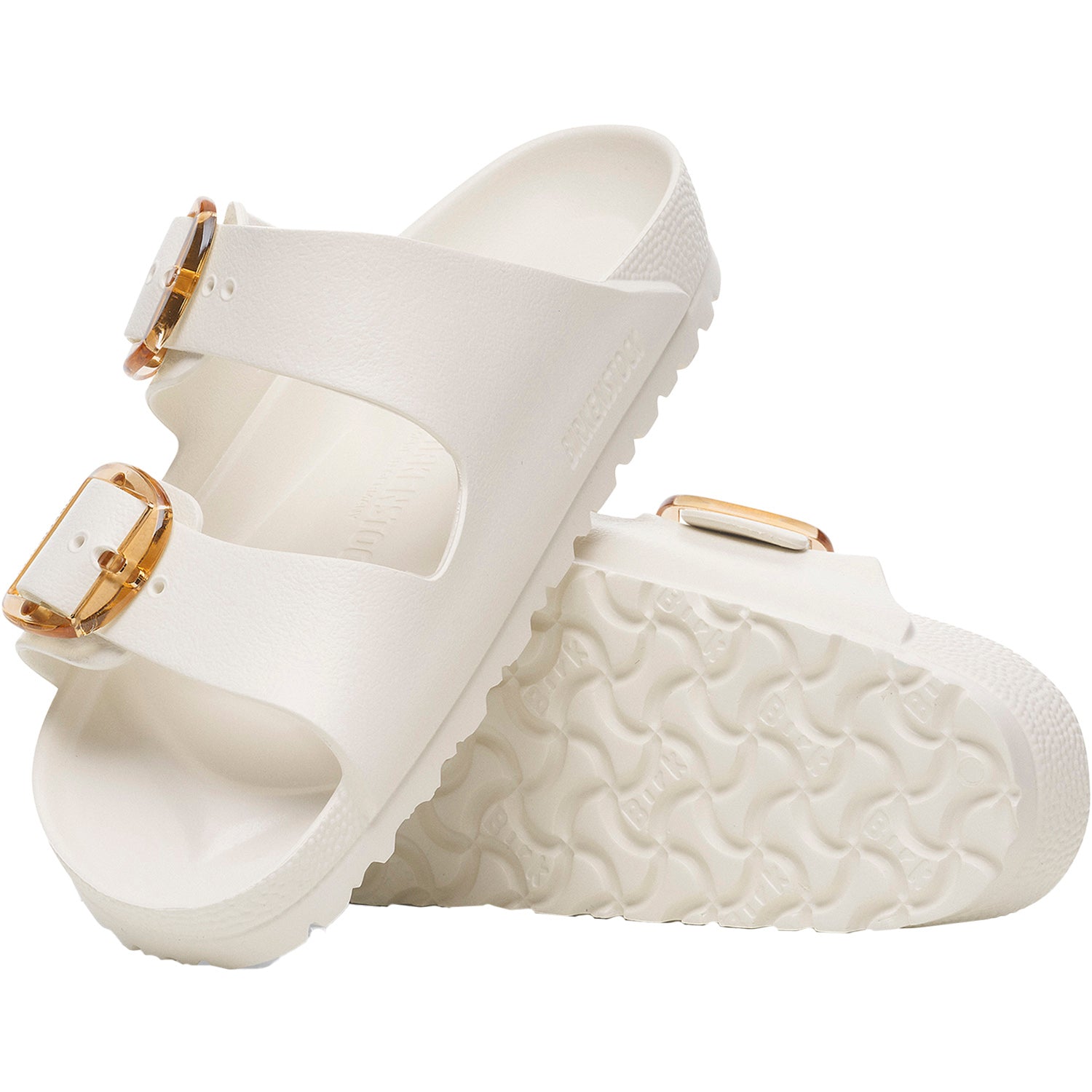 Womens Birkenstock Women's Eva Big Buckle Arizona Eggshell Eggshell