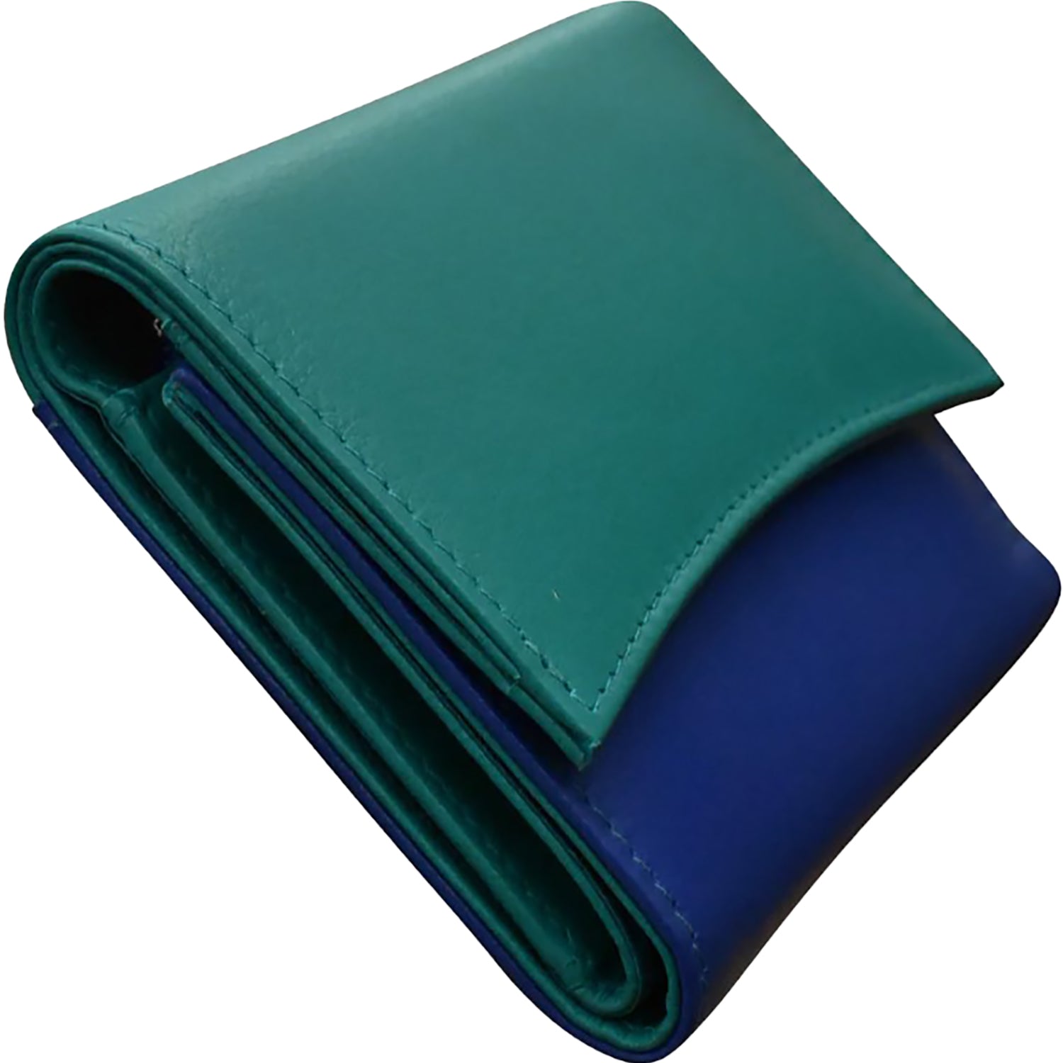 Ili new york ili New York Two Tone Pocket Wallet Handbag Aqua/Cobalt Aqua/Cobalt