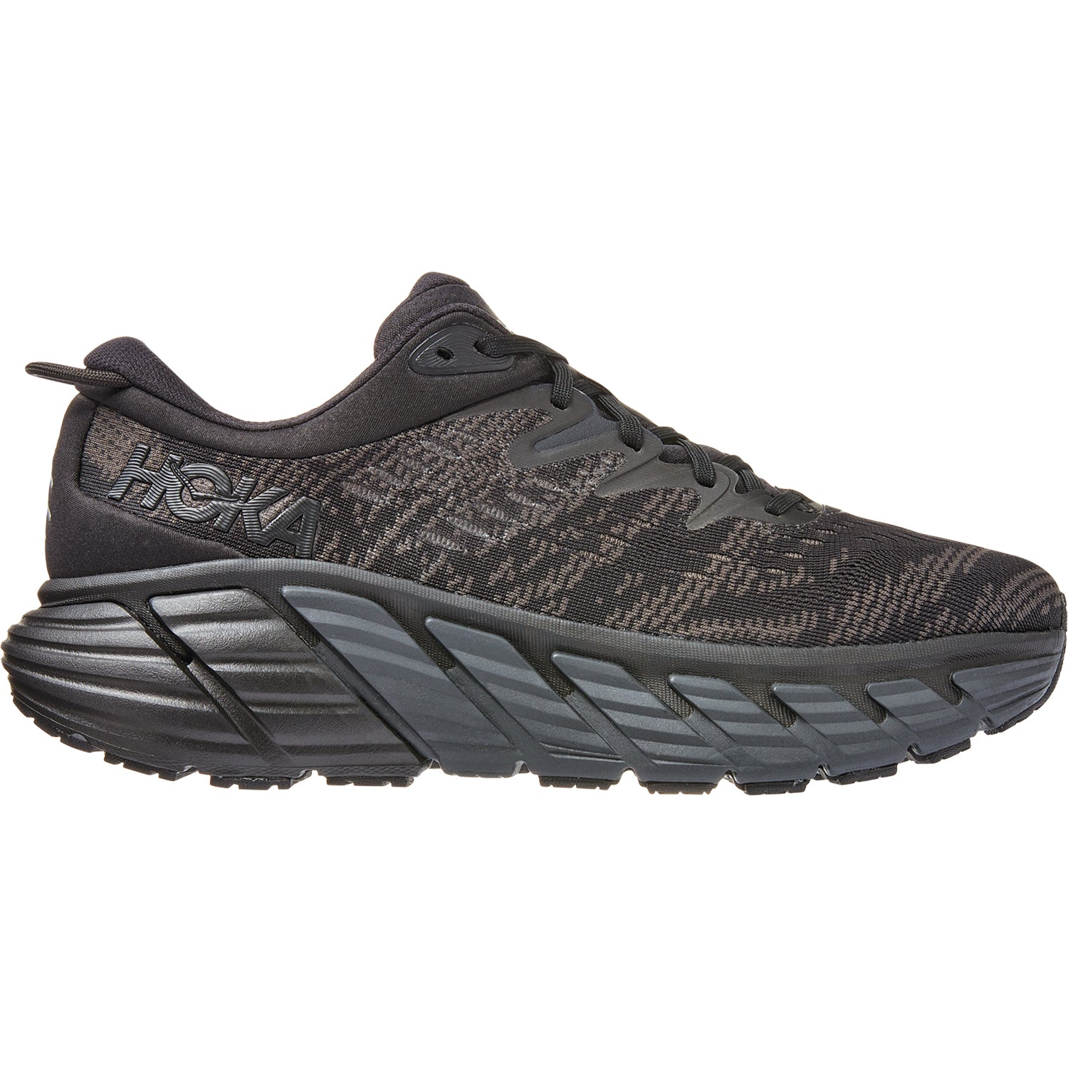 Mens Hoka one one Hoka Gaviota 4 Men's Road Running Shoes Black Mesh Black Mesh