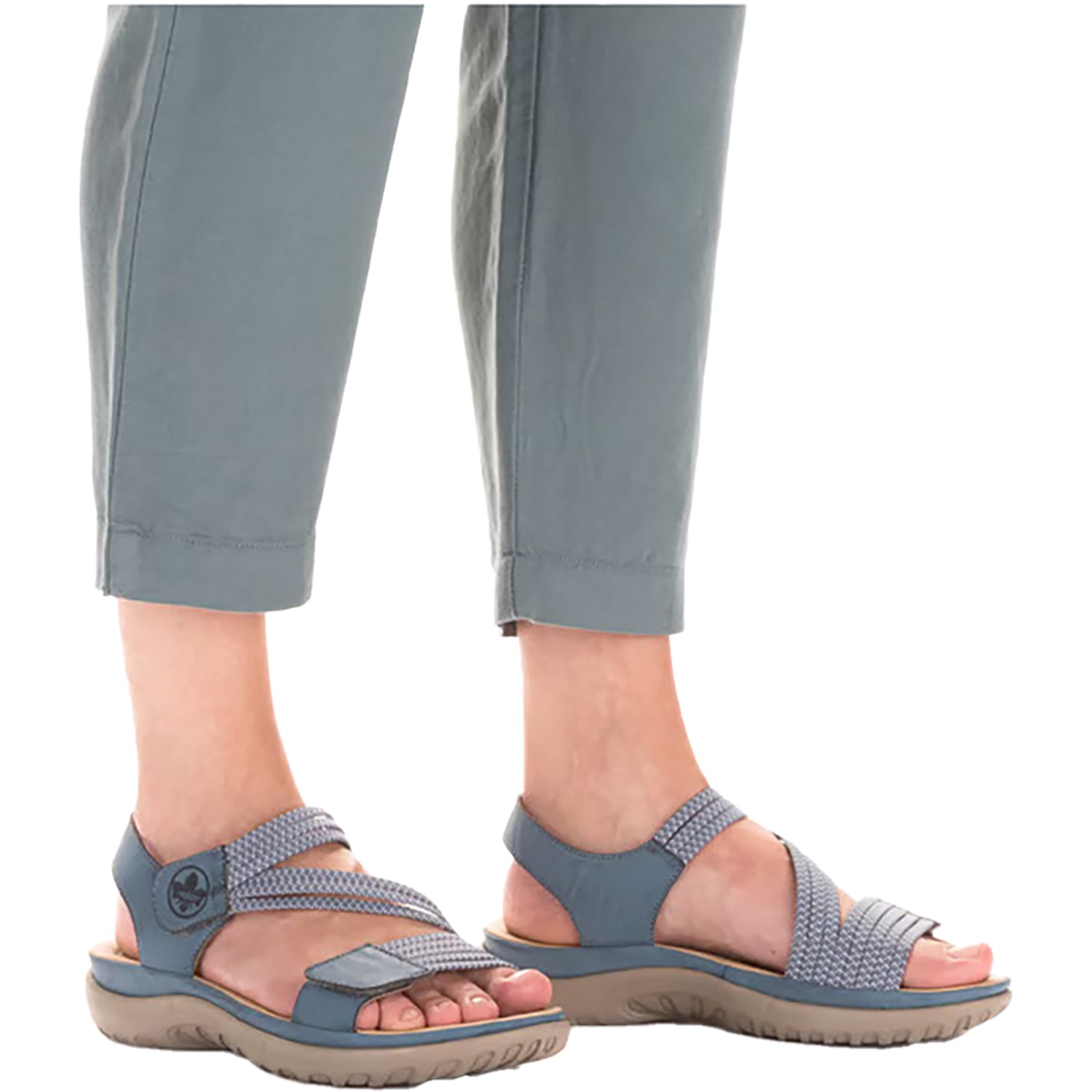Womens Rieker Rieker 64870-14 Women's Sandals Royal/Jeans-Weiss Synthetic Royal/Jeans-Weiss Synthetic