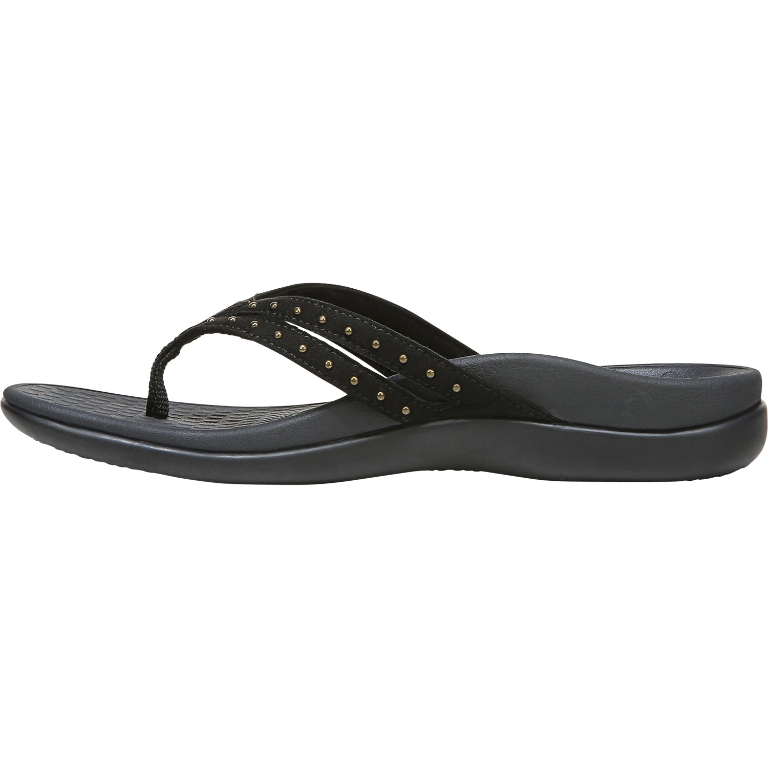 Womens Vionic Vionic Tasha Women's Toe Post Sandals Black Microfiber Black Microfiber