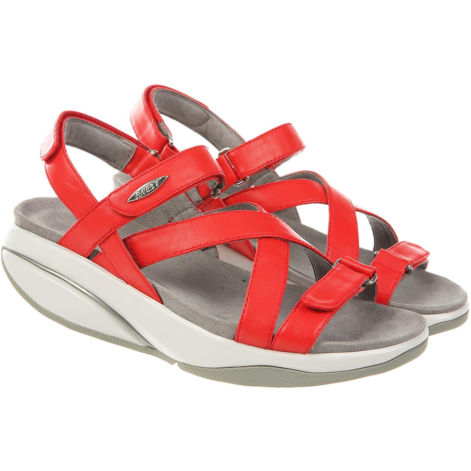 Womens Mbt Women's MBT Kiburi Red Leather Red Leather