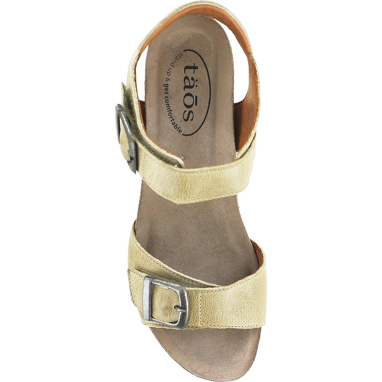 Womens Taos Taos Buckle Up Women's Support Sandals Stone Leather Stone Leather