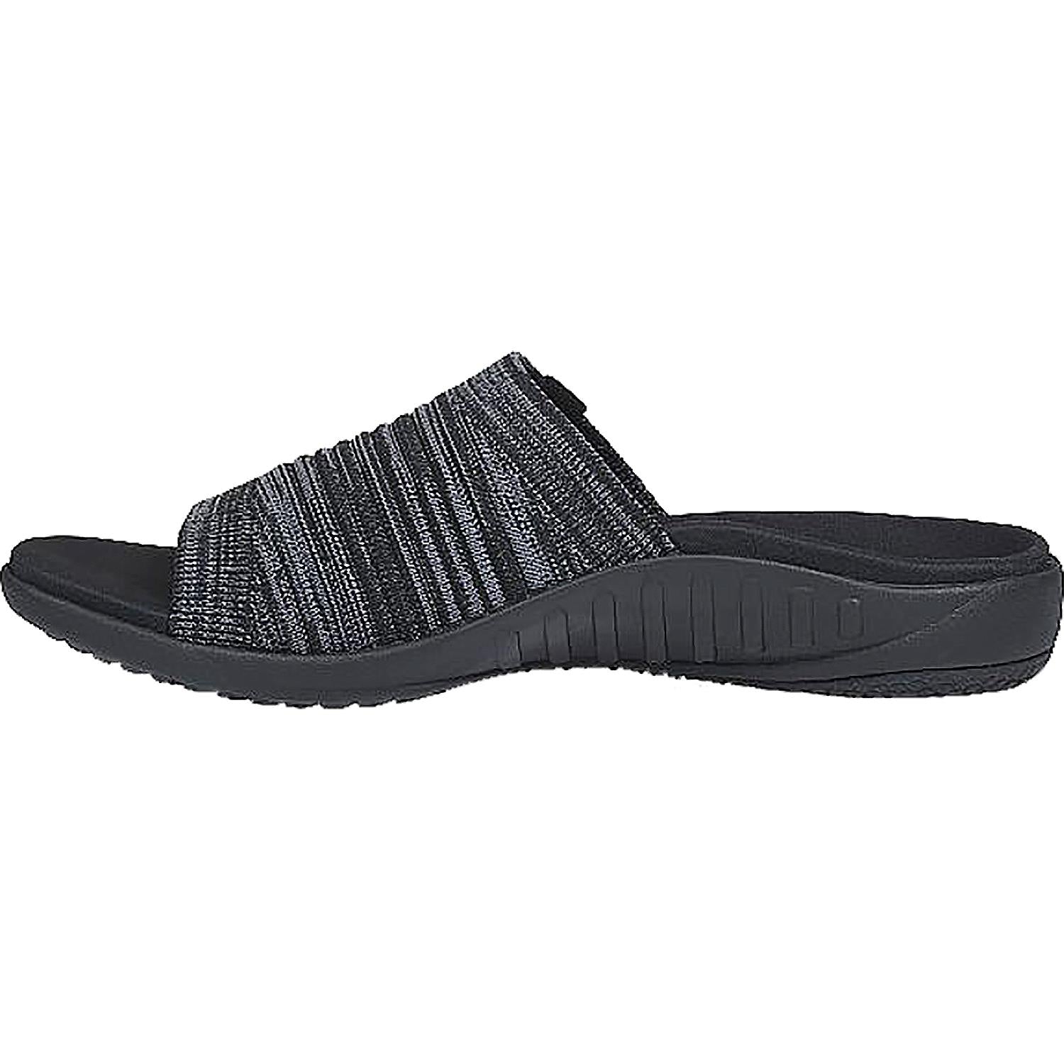 Womens Spenco Spenco Astoria Memory Foam Slide Women's Slide Sandals Black Knit Fabric Black Knit Fabric