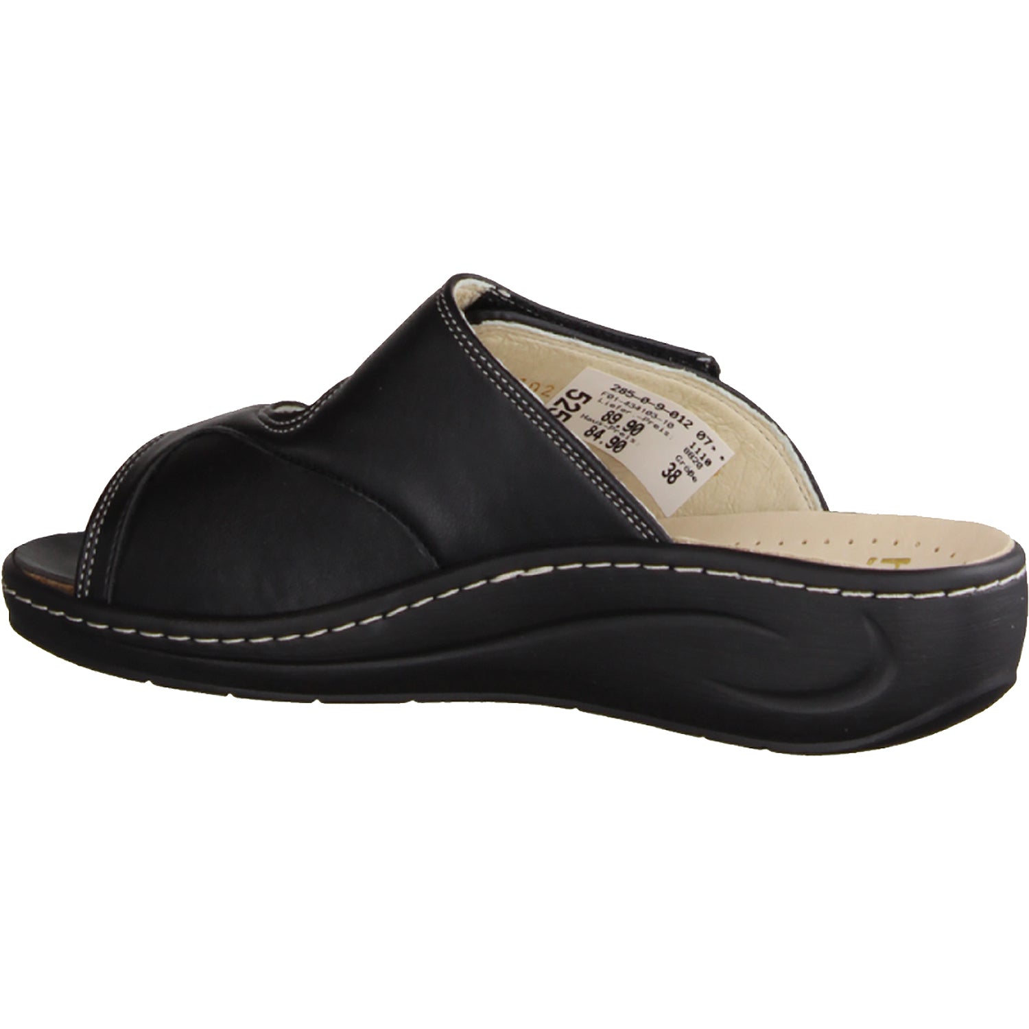 Womens Fidelio Fidelio 43-4103 Linz 2 Women's Slide Sandals Black Leather Black Leather