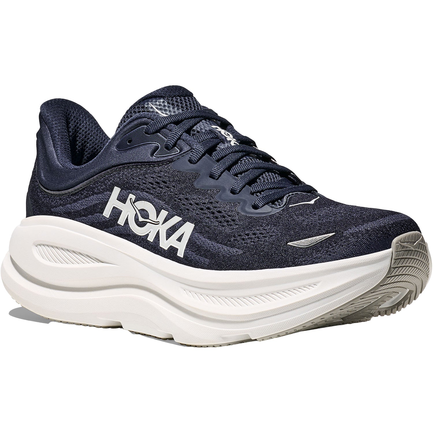 Mens Hoka one one Men's Hoka Bondi 9 Men Varsity Navy/White Mesh (Neutral Support) Varsity Navy / White