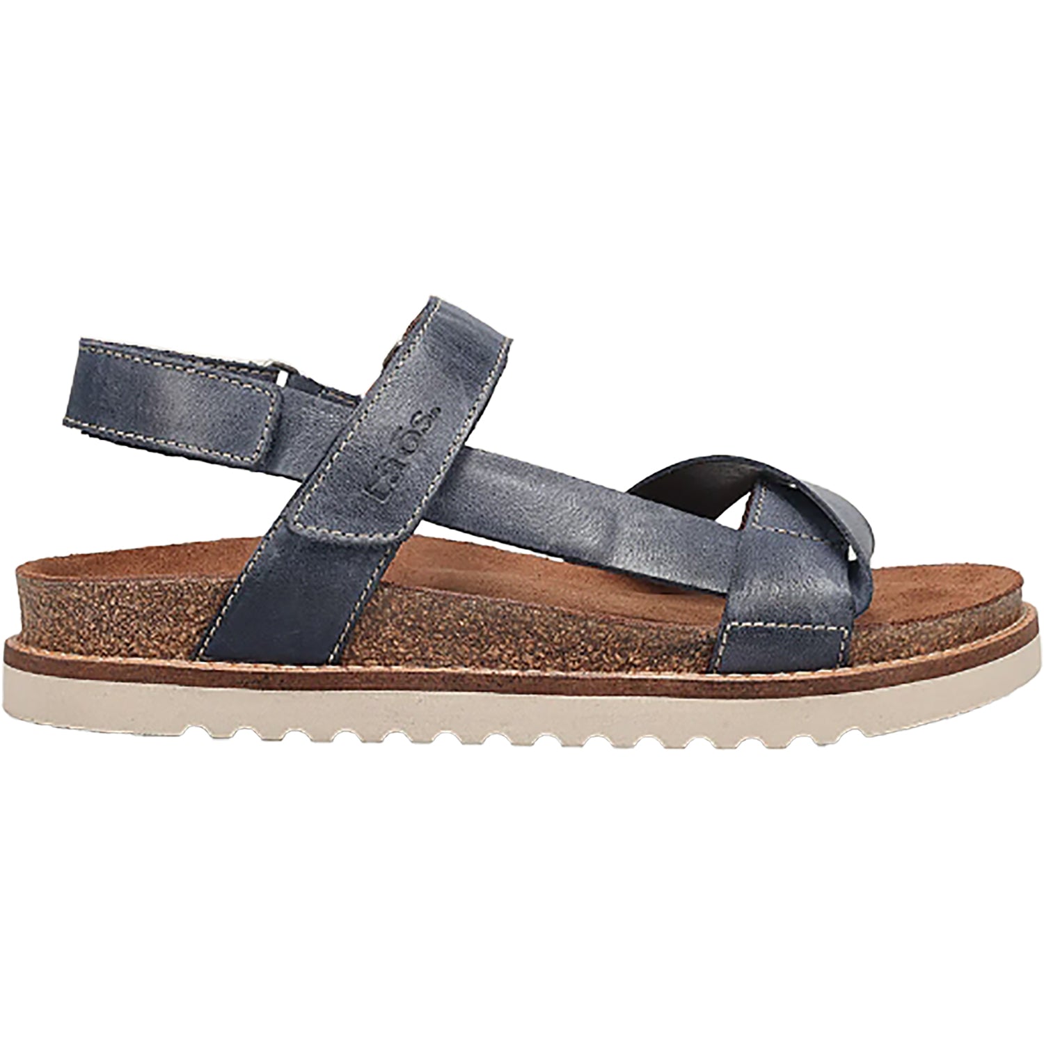 Womens Taos Taos Sideways Women's Ankle Strap Sandals Dark Blue Leather Dark Blue Leather