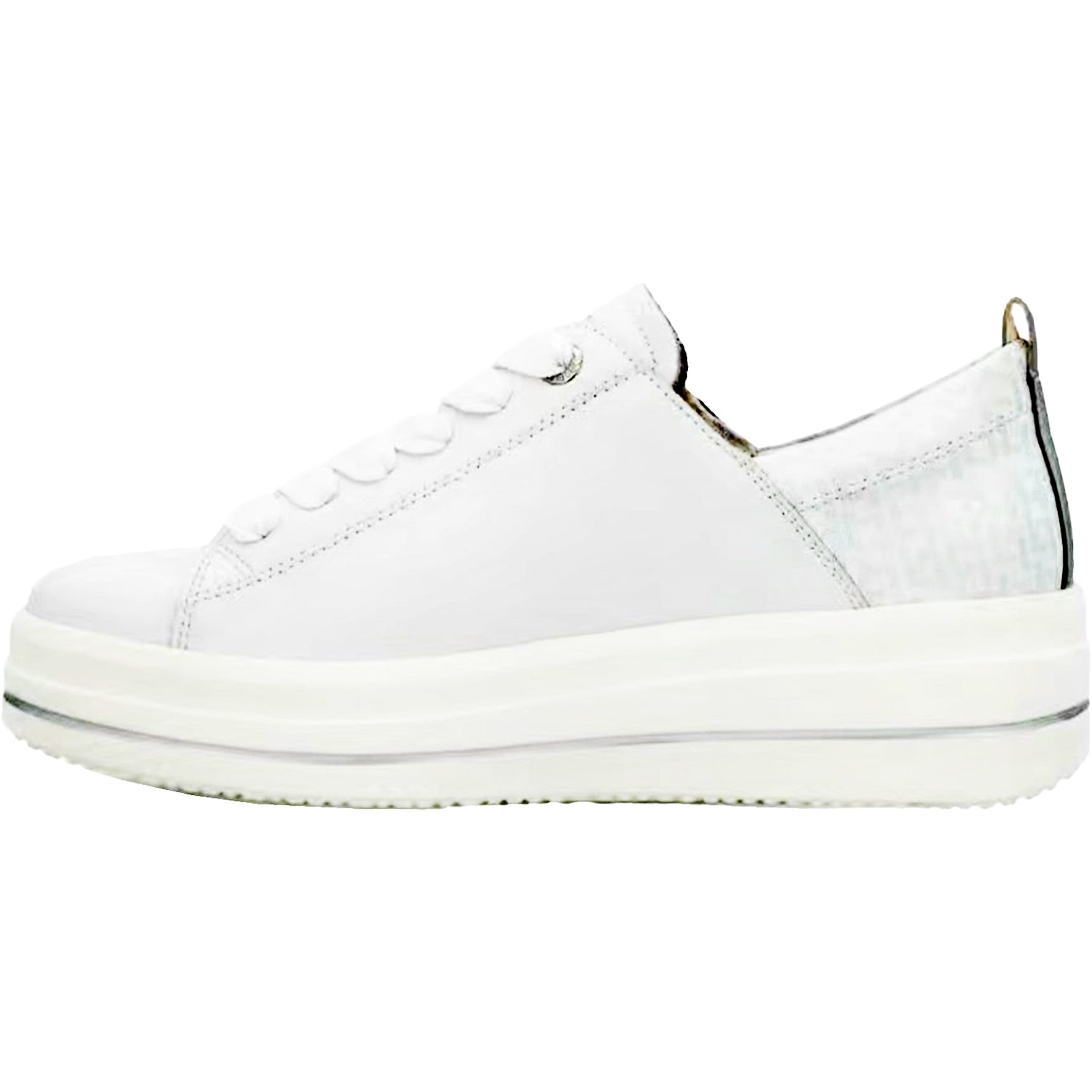 Womens Remonte D1C08-80 Remonte DC108-80 Women's Athletic Shoes White/Silver Leather White/Silver Leather