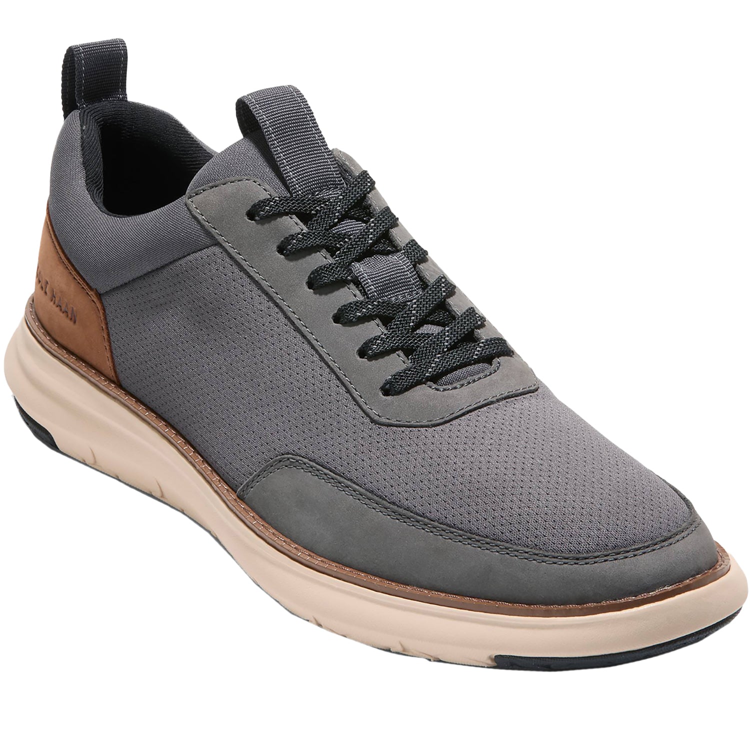 Mens Cole haan Men's Cole Haan Grand Remix Sneaker Grey/British Tan Leather Grey Magnet/British Tan