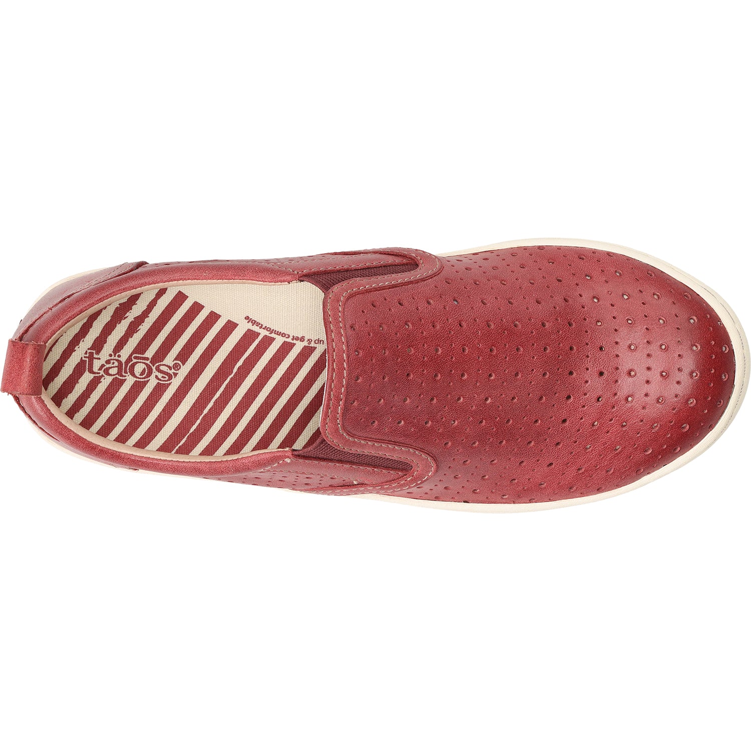 Womens Taos Taos Court Women's Slip On Sneakers Warm Red Leather Warm Red Leather