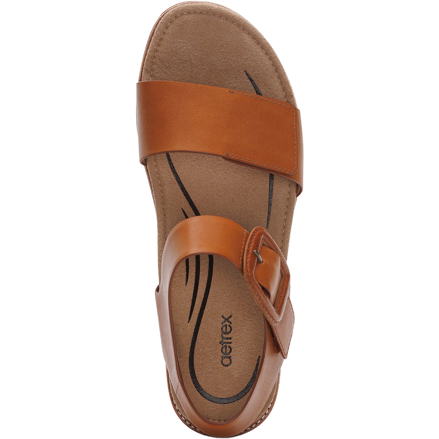 Womens Aetrex Women's Aetrex Claire Cognac Leather Cognac