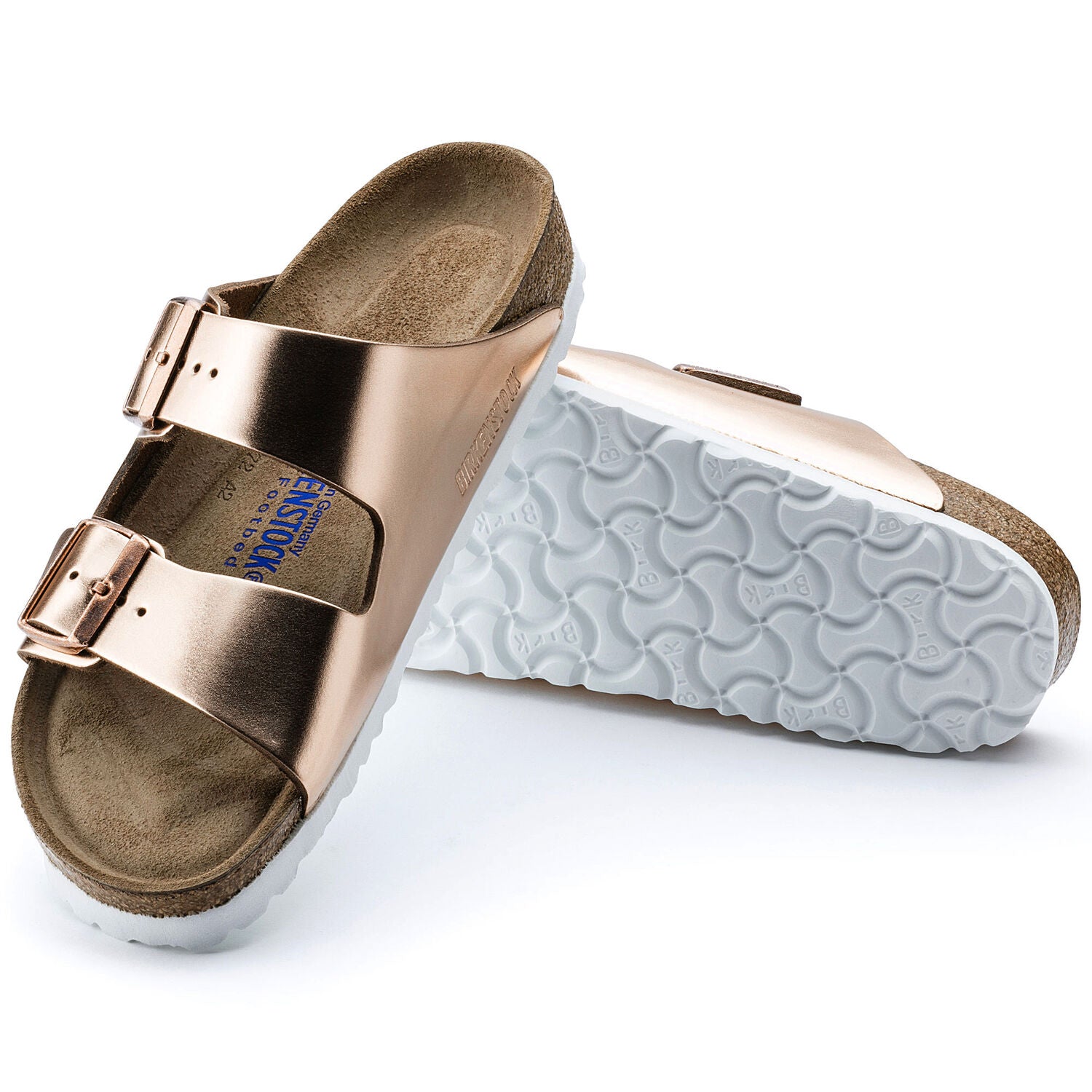 Womens Birkenstock Birkenstock Arizona Soft Footbed Women's Sandals Copper Leather Copper Leather