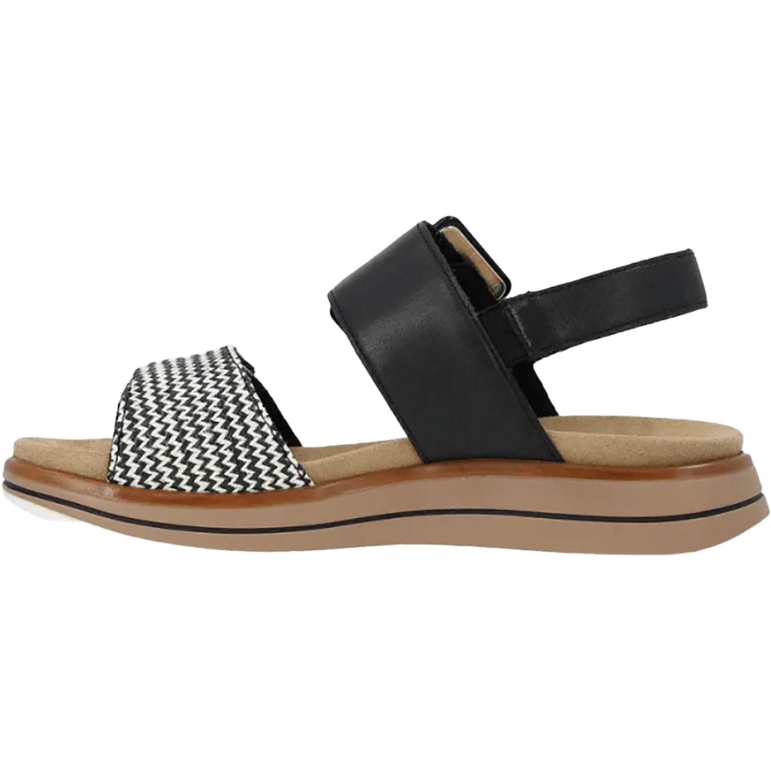 Womens Remonte Remonte D1J53-02 Women's Sandals Schwarz/Cream/Schwarz Leather Schwarz/Cream/Schwarz Leather