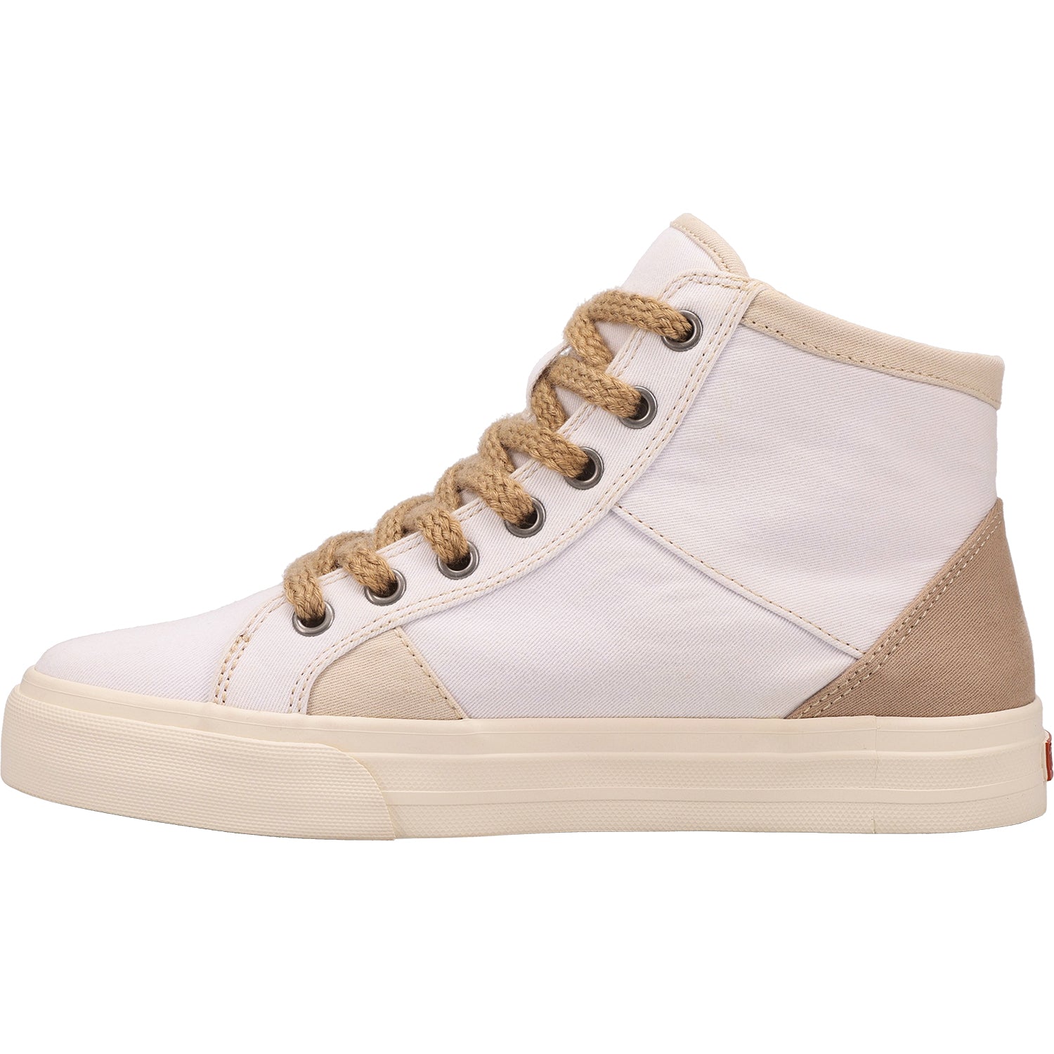 Womens Taos Taos Top Soul Women's High Top Sneakers White/Ecru Distressed Canvas White/Ecru Distressed Canvas