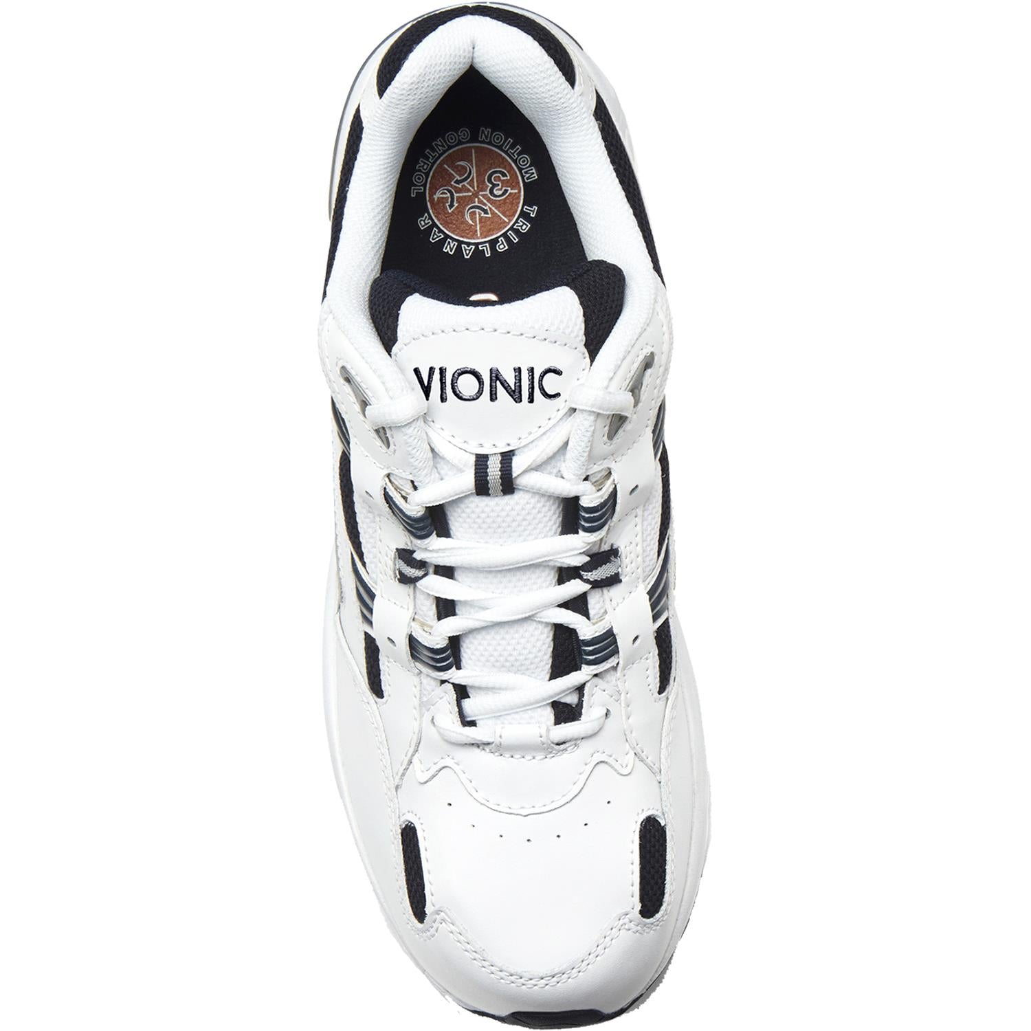Mens Vionic Vionic Walker Men's Walking Shoes White/Navy Leather White/Navy Leather