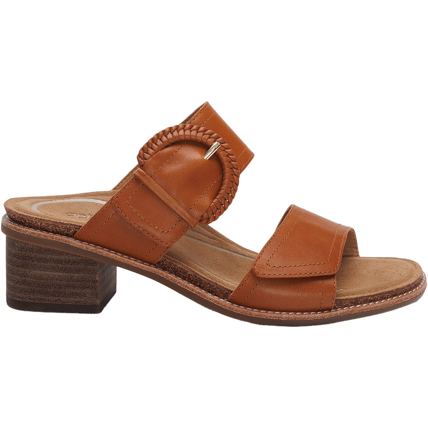 Womens Aetrex Aetrex Tatiana Women's Slide Sandals Cognac Leather Cognac Leather