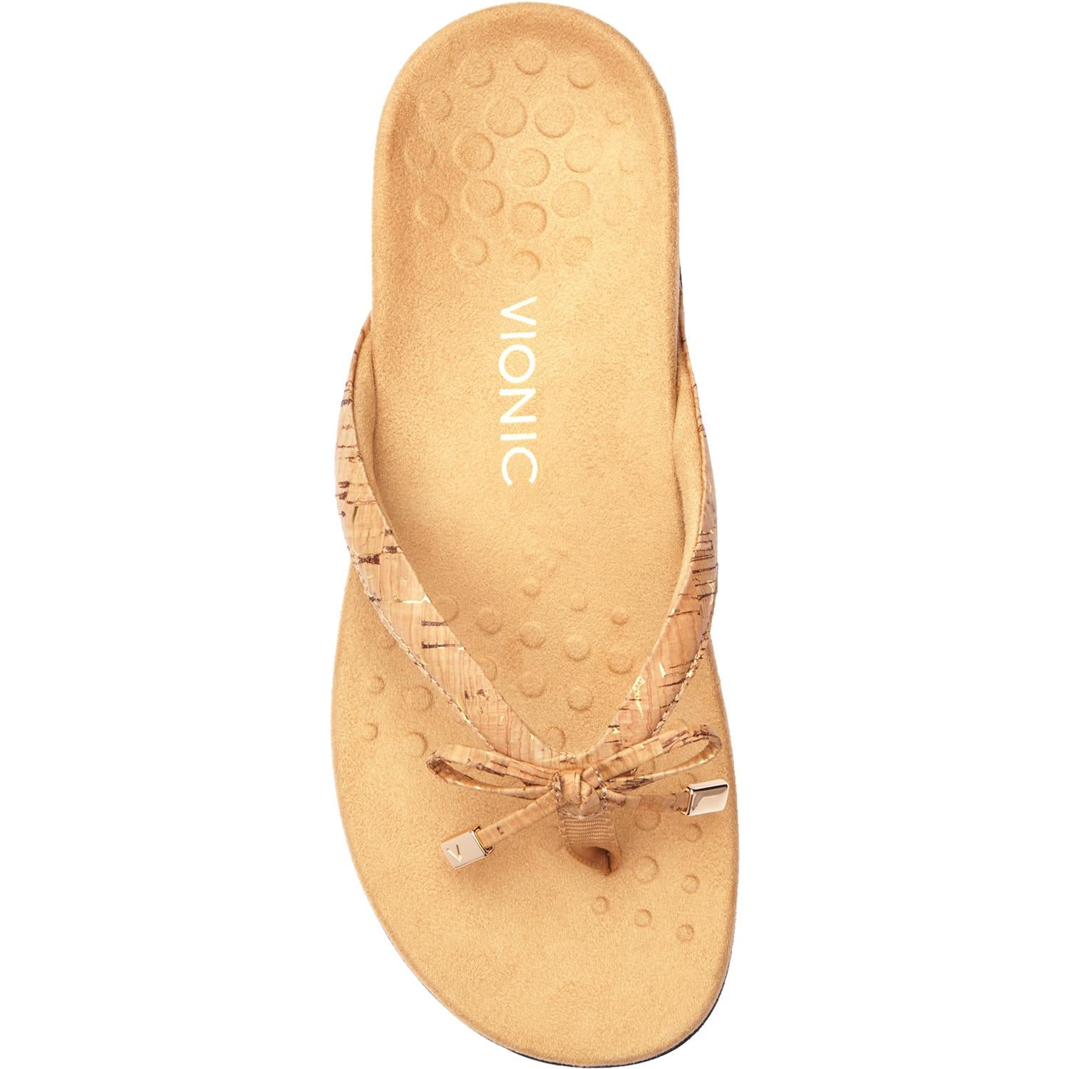 Womens Vionic Vionic Bella II Women's Toe Post Sandals Gold Cork Gold Cork
