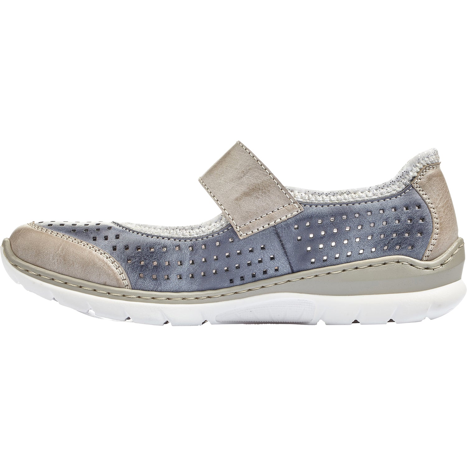 Womens Rieker Rieker L32B5-42 Nikita B5 Women's Mart Jane Sneakers Steel/Jeans/Silver Synthetic Steel/Jeans/Silver Synthetic