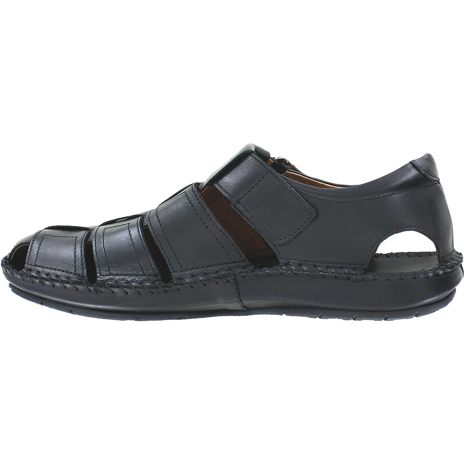 Mens Pikolinos Pikolinos Tarifa Fisherman Sandal 06J-5433 Men's Fisherman Sandals Black Leather Black Leather