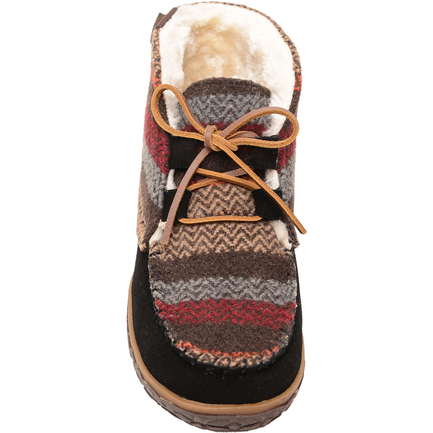 Womens Minnetonka Women's Minnetonka Torrey Black/Multi Suede Black/Multi Suede