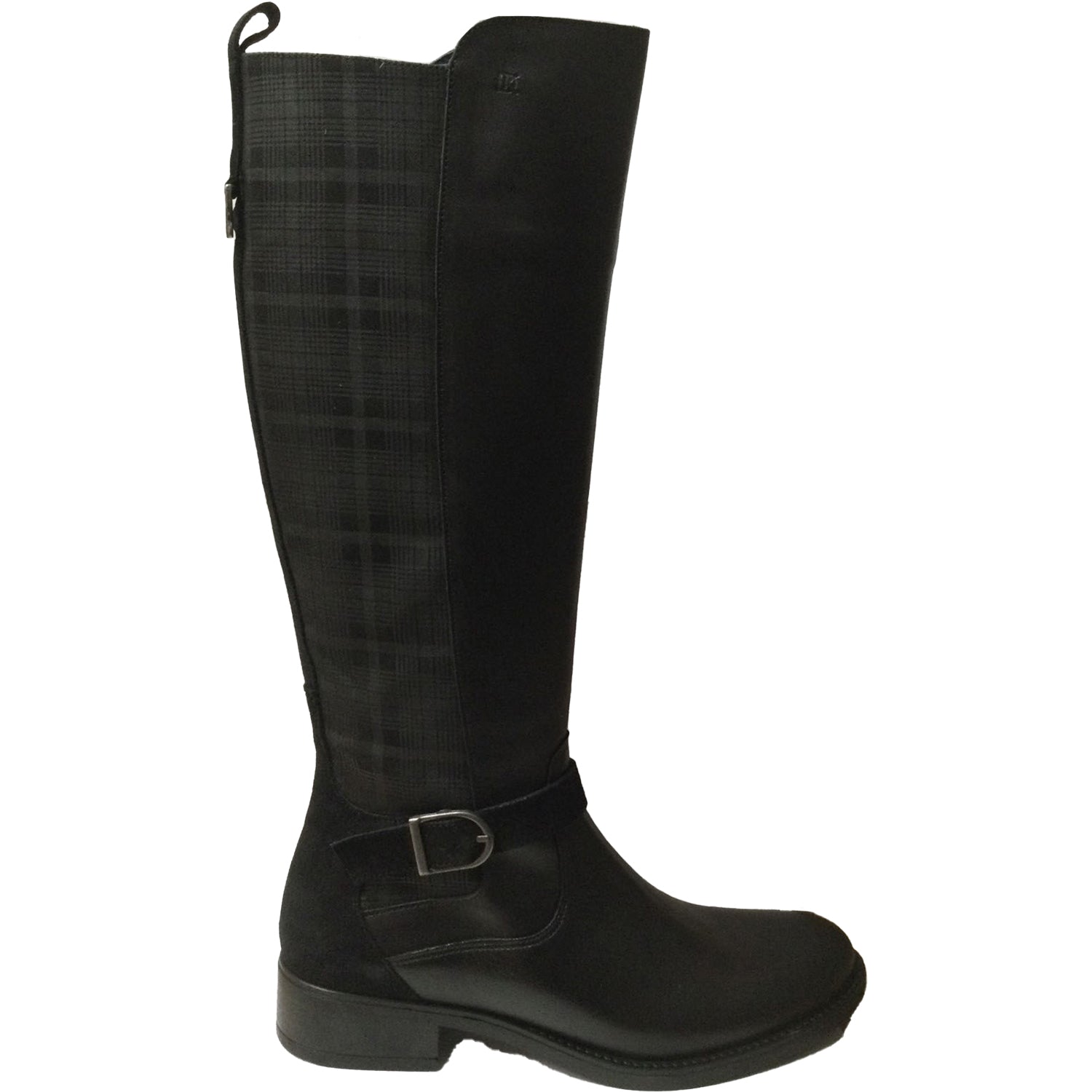 Womens Dorking Women's Dorking Chad D9119 Black Leather/Plaid Black Leather/Plaid