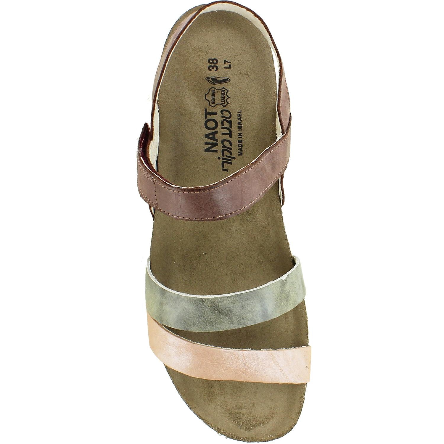 Womens Naot Women's Naot Kayla Plum/Beige/Nude Leather Plum/Beige/Nude Leather