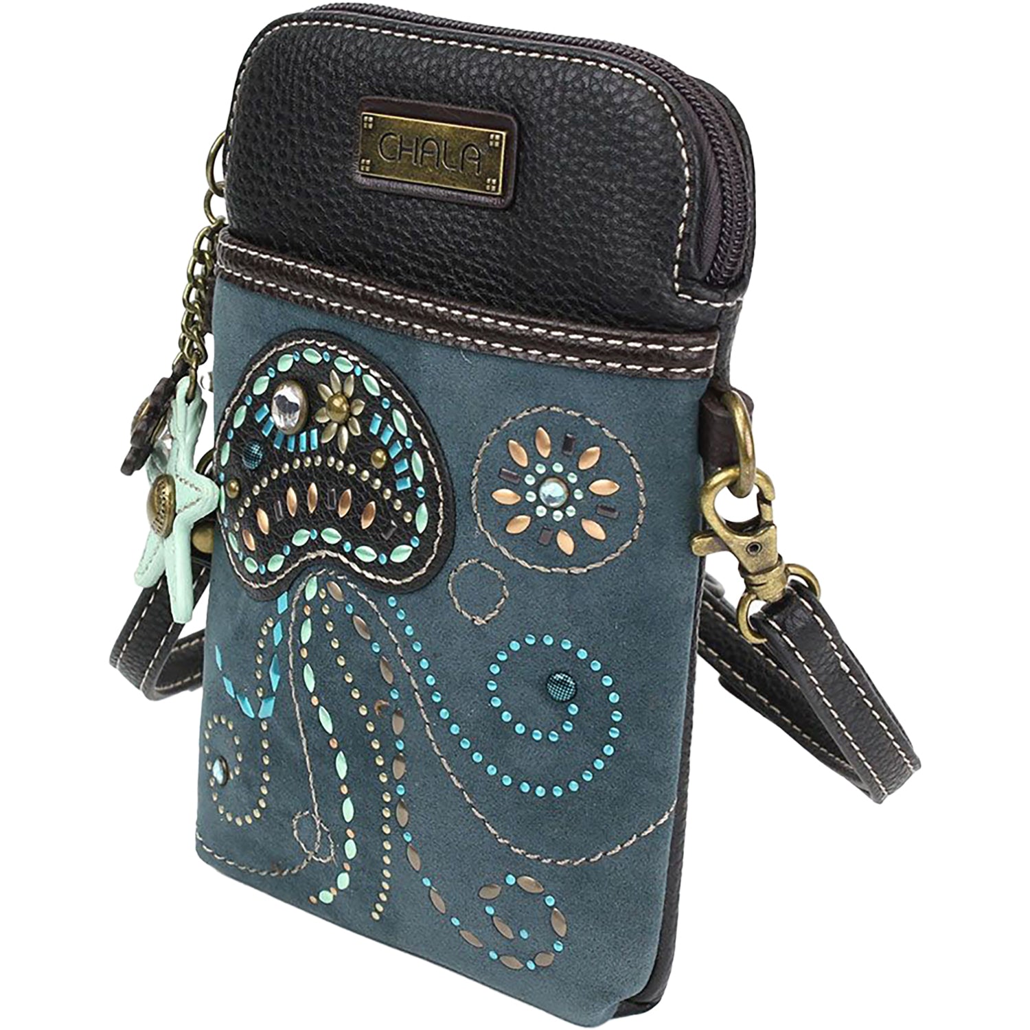 Unisex Chala Chala Jellyfish Dazzled Cellphone Crossbody Handbag Navy Synthetic Navy Synthetic