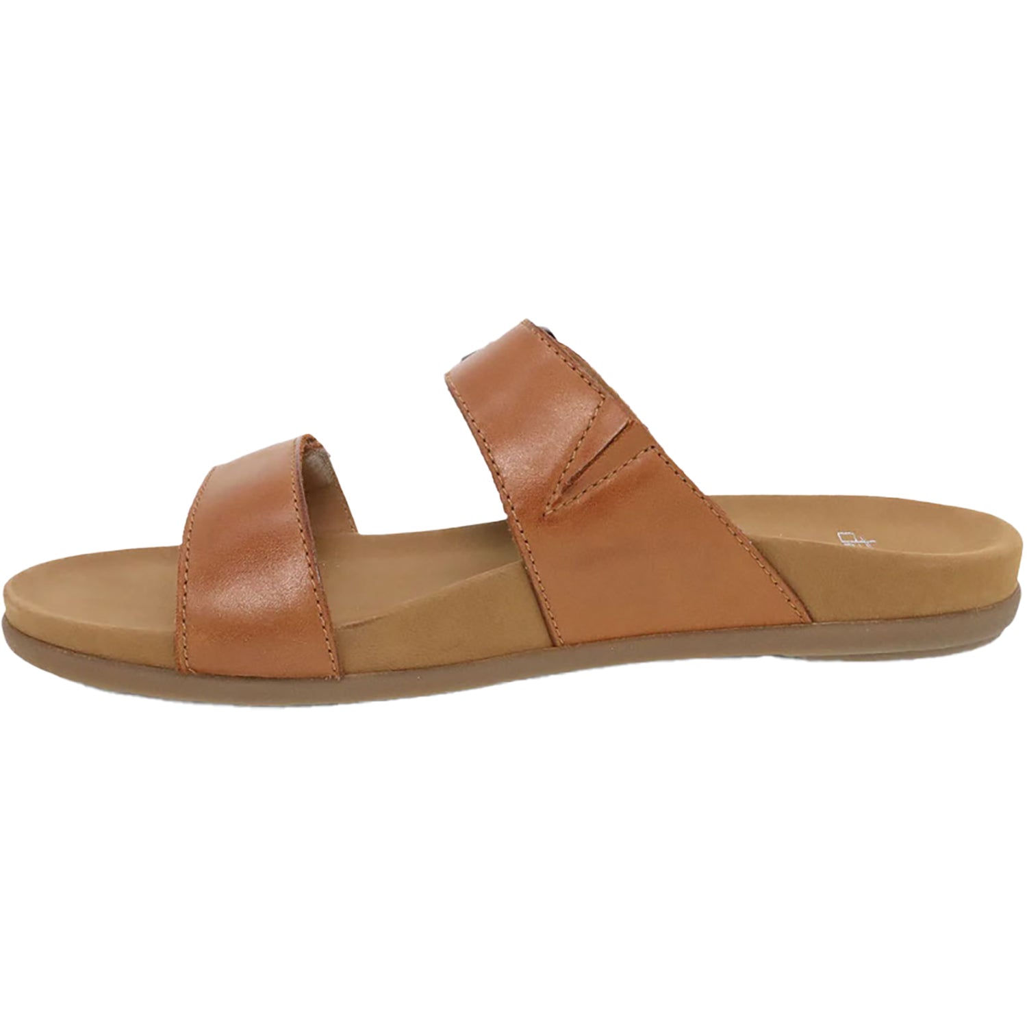 Womens Dansko Dansko Justine Women's Slide Sandals Luggage Calf Leather Luggage Calf Leather