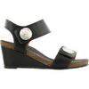 Womens Taos Taos Carousel 3 Women's Wedge Heel Sandals Black Leather Black Leather