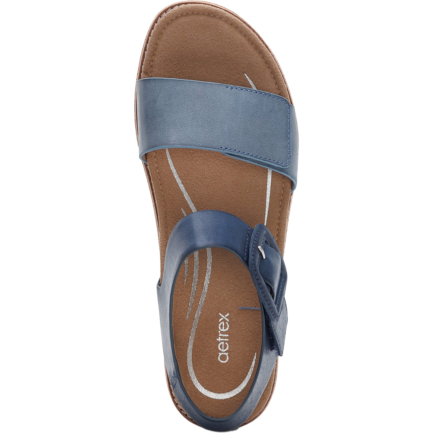 Womens Aetrex Women's Aetrex Claire Navy Leather Navy