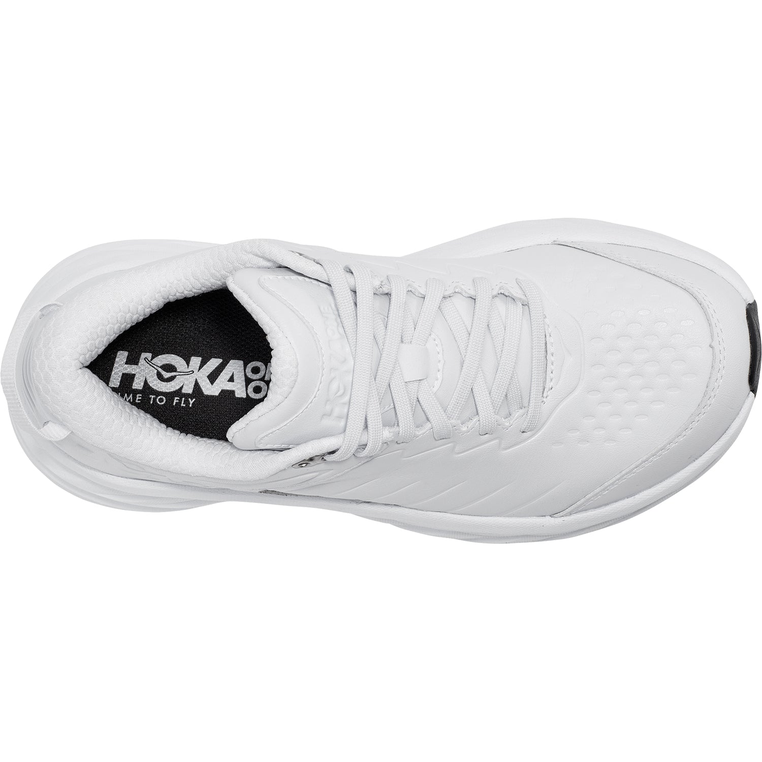 Womens Hoka one one Women's Hoka Bondi SR White Leather (Neutral Support) White Leather
