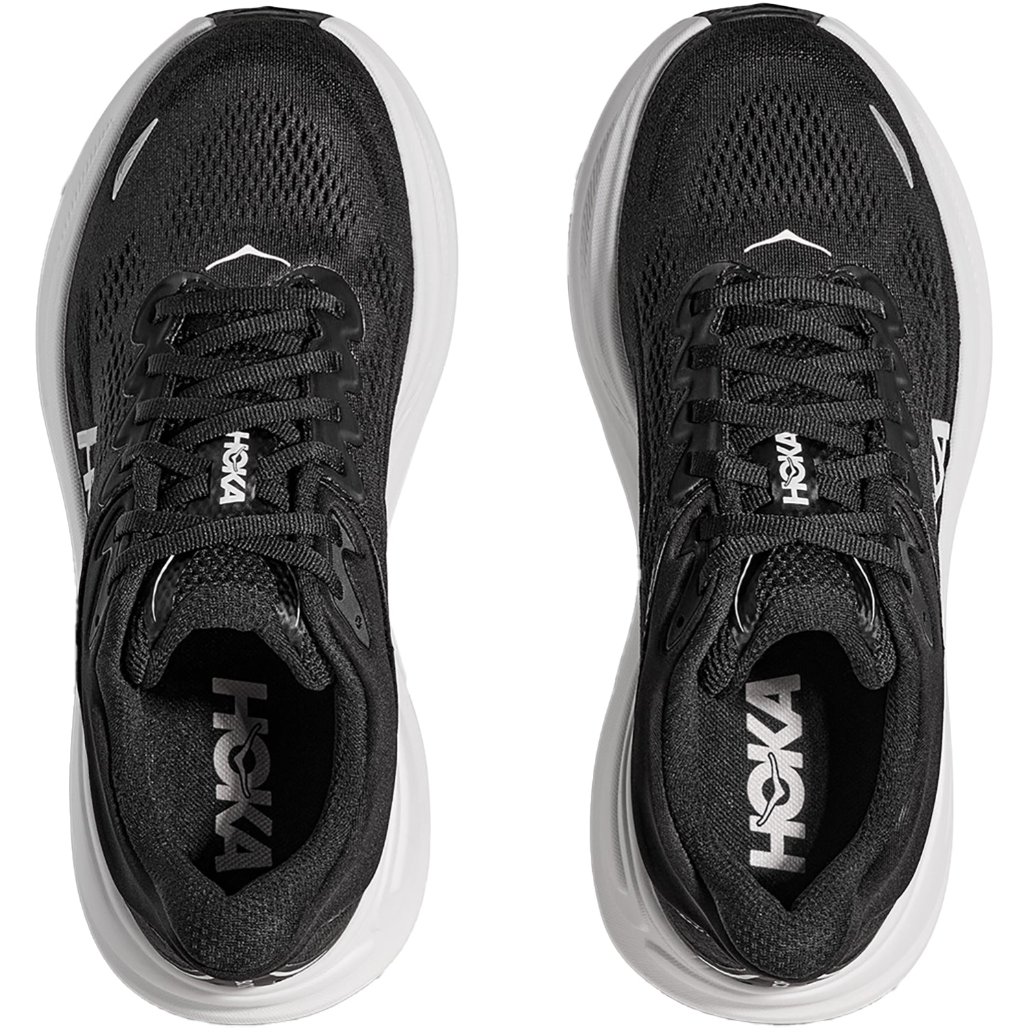 Mens Hoka one one Men's Hoka Bondi 9 Black/White Mesh (Neutral Support) Black/White Mesh