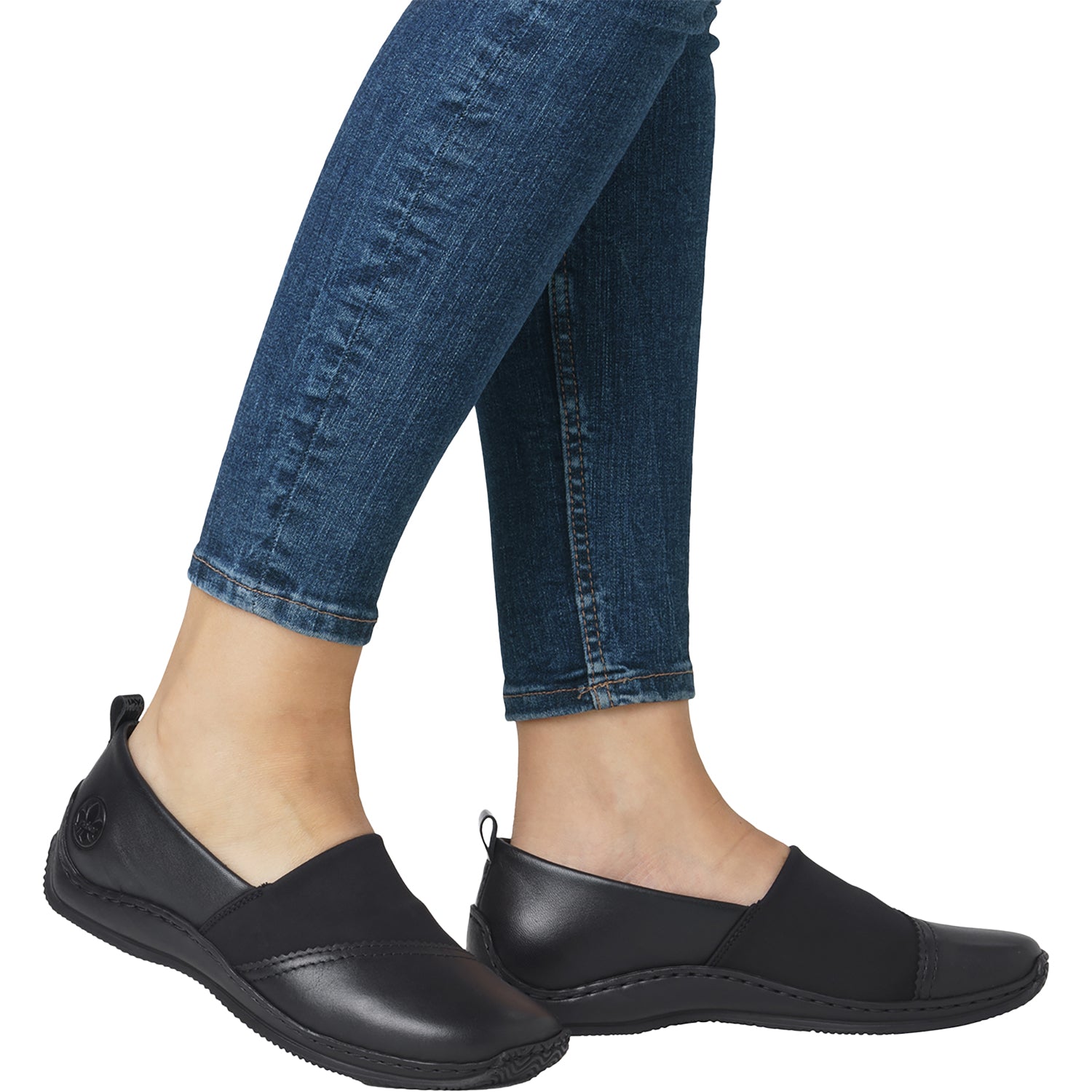 Rieker L1790-00 Stretch Women's Slip Ons Black – Footwear etc