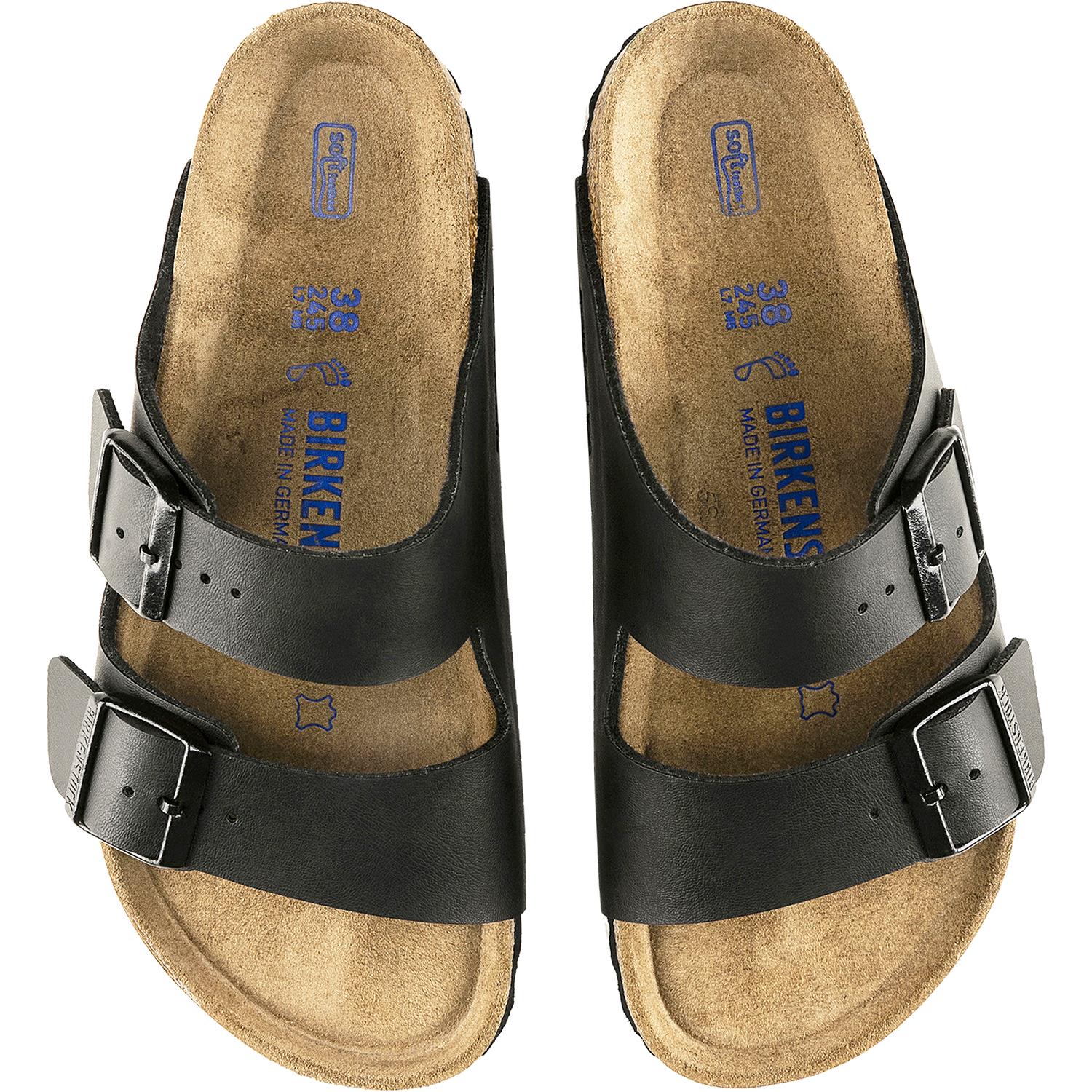 Unisex Birkenstock Birkenstock Arizona Soft Footbed Unisex Sandals Black Birko-Flor Black Birko-Flor