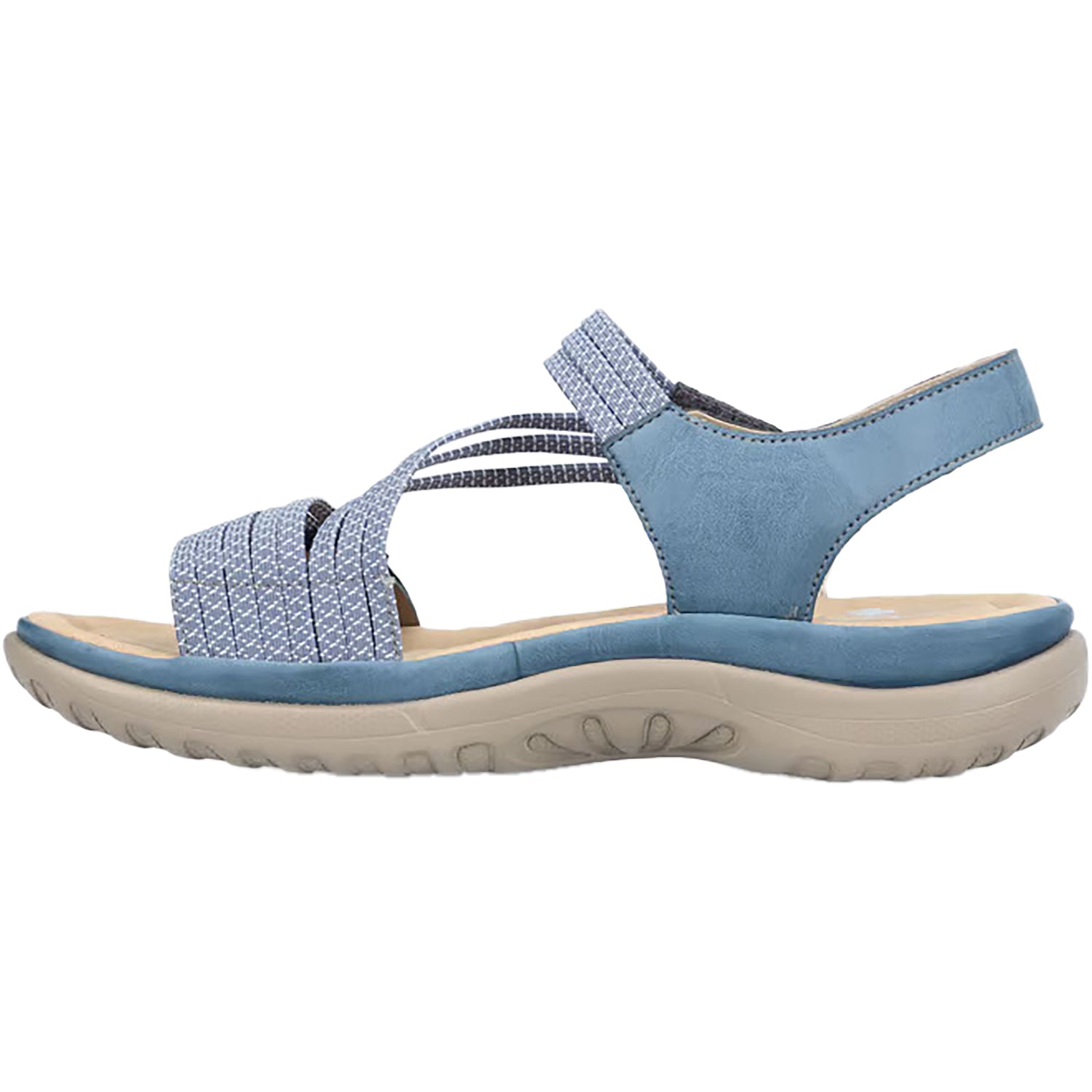 Womens Rieker Rieker 64870-14 Women's Sandals Royal/Jeans-Weiss Synthetic Royal/Jeans-Weiss Synthetic