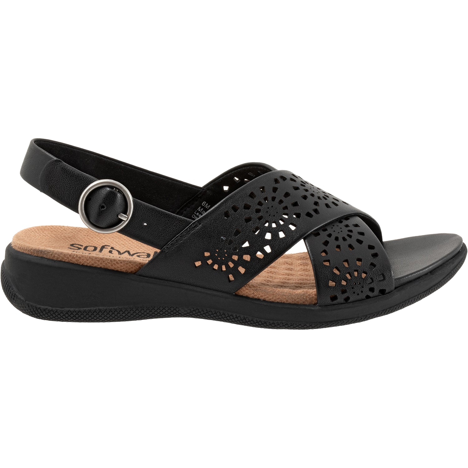 Womens Soft walk Women's Soft Walk Tillman Sling Perf Black Leather Black Leather
