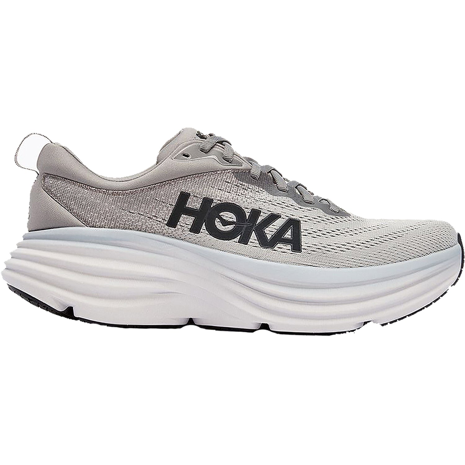 Mens Hoka one one Hoka Bondi 8 Men's Max Running Shoes Sharkskin/Harbor Mist Mesh (Neutral Support) Sharkskin/Harbor Mist Mesh