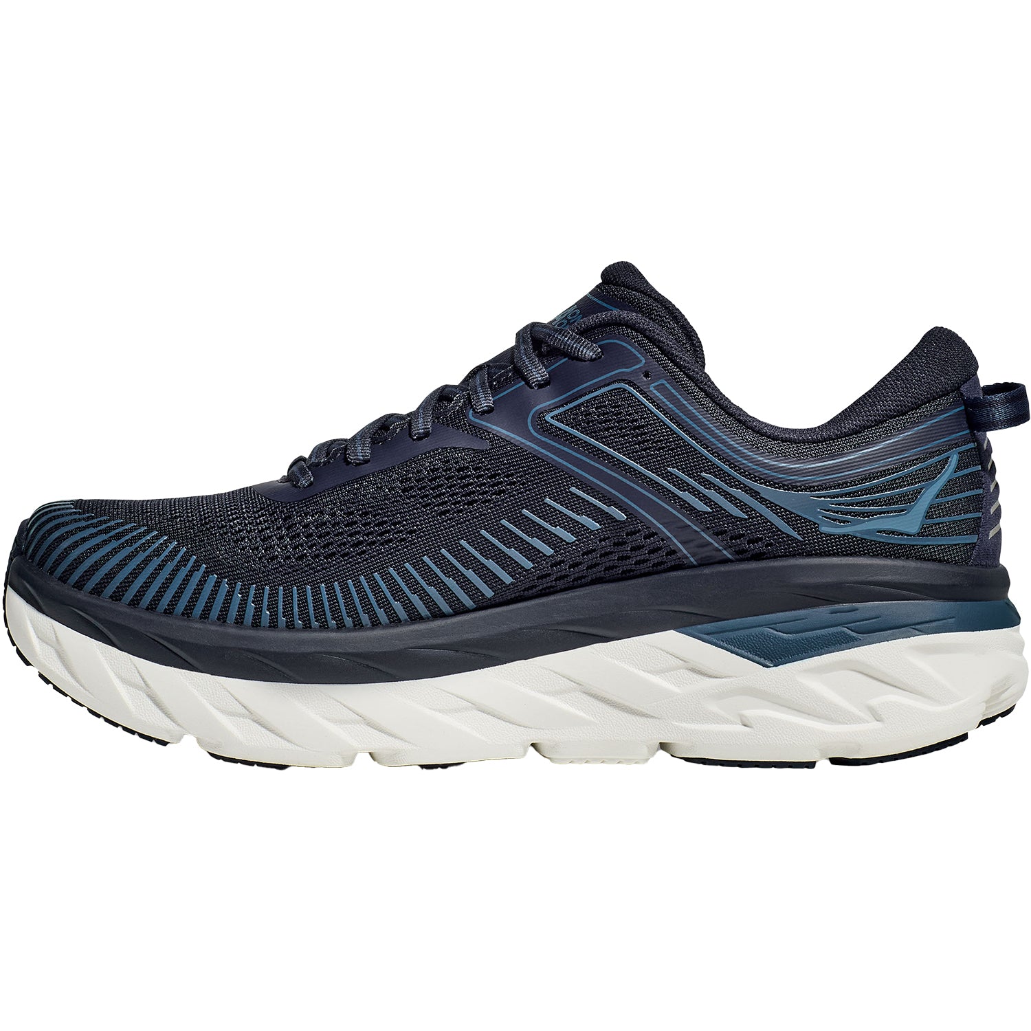 Mens Hoka one one Hoka Bondi 7 Outerspace Mesh Men's Road Running Shoes OuterSpace/White Mesh (Neutral Support) OuterSpace/White Mesh